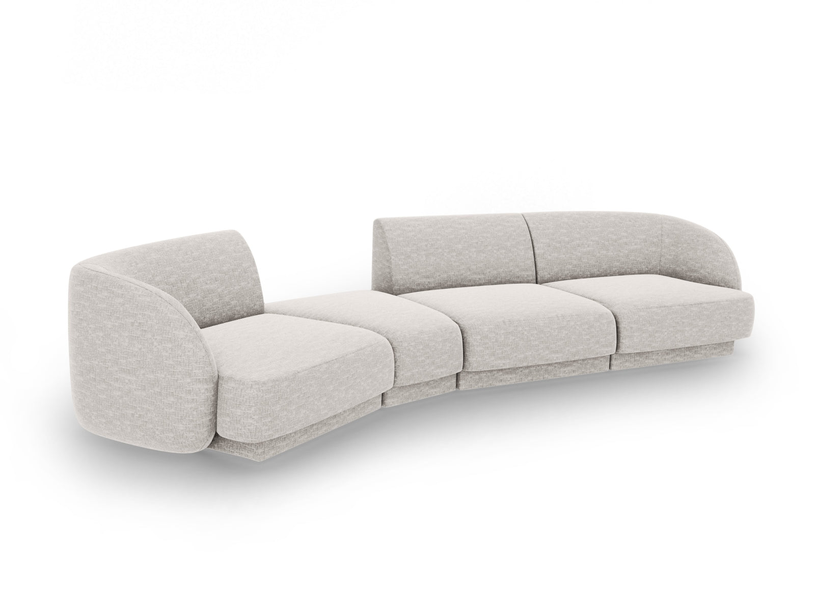 Miley Modulares Sofa links 4 Sitzer in Light Grey präsentiert im Onlineshop von KAQTU Design AG. L-Sofa links ist von Micadoni