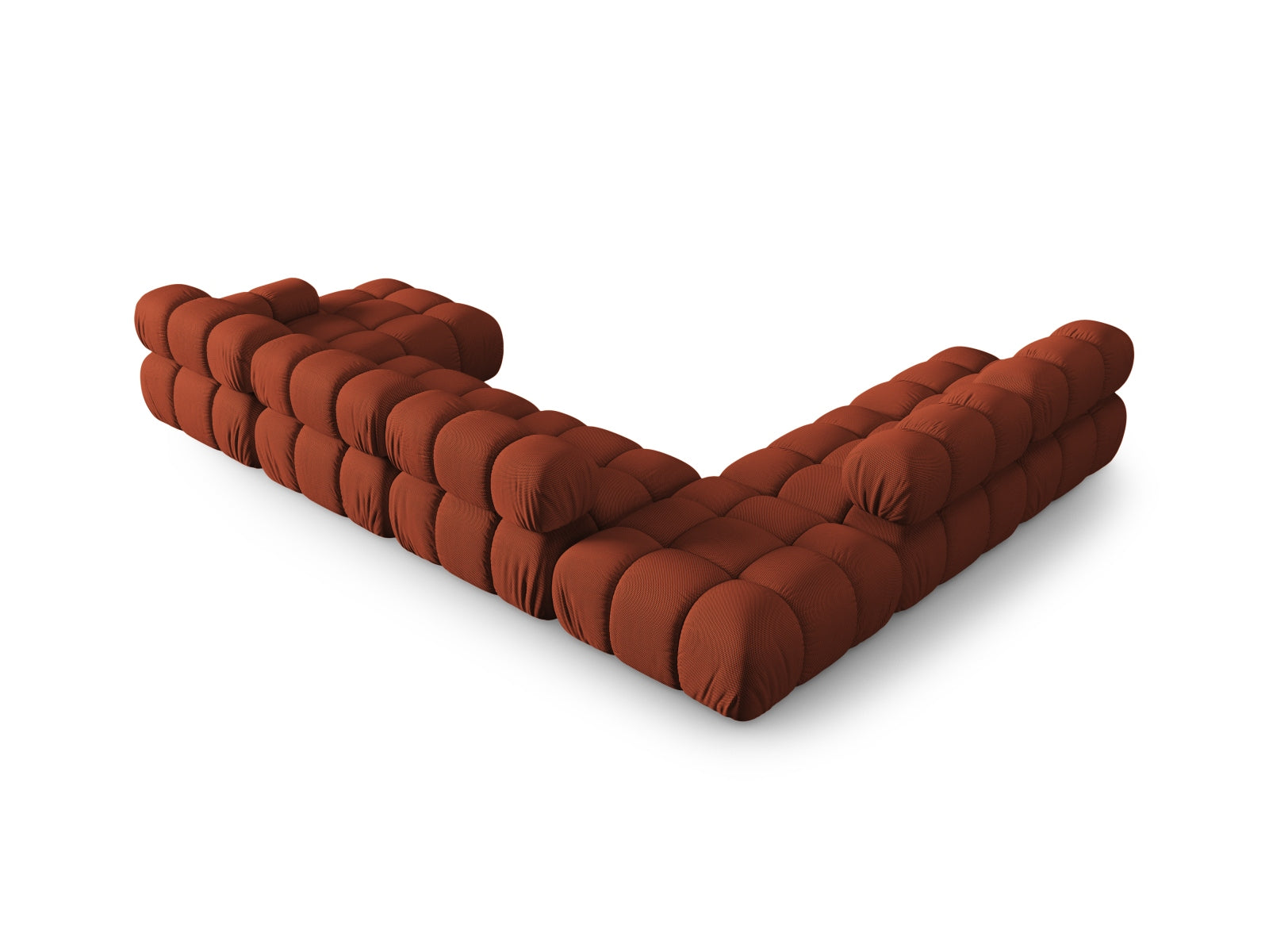 Modulares 7-Sitzer Ecksofa Bellis links, 282 cm, in Brick-Sonic, ideal für moderne Wohnräume und gemütliche Zusammenkünfte.