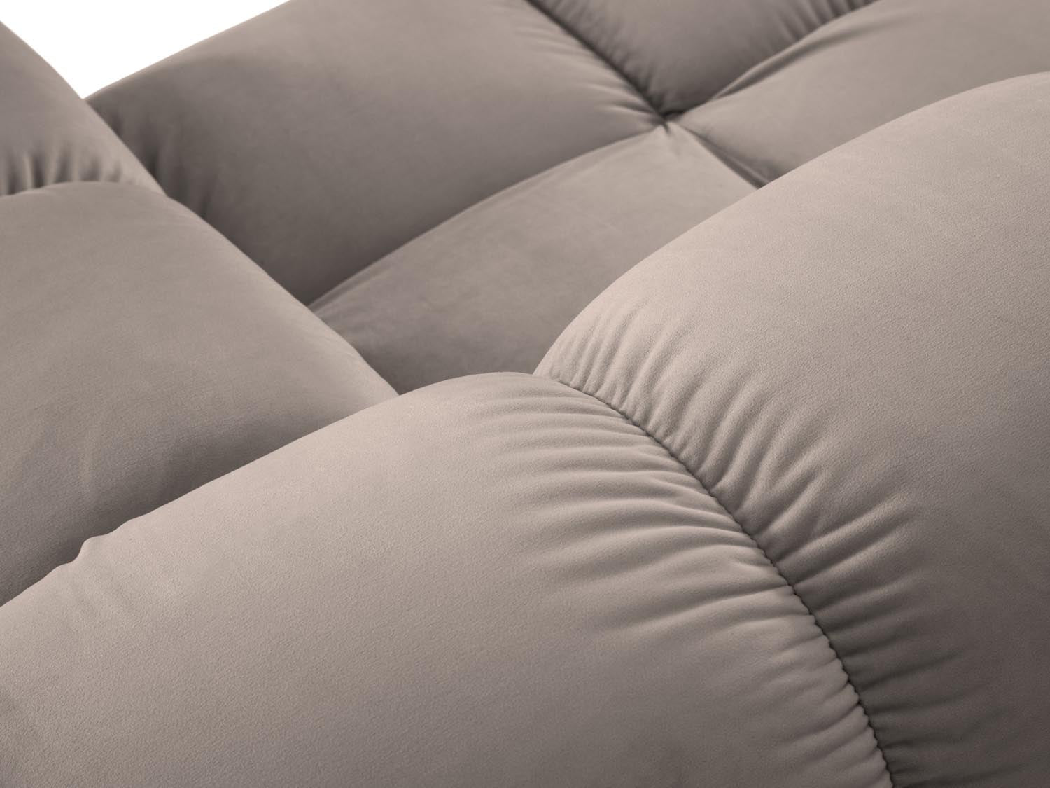 Erleben Sie das Bellis Velour Ecksofa links – ein modulares 7-Sitzer Sofa (282 cm) mit edlem Velourstoff, perfekt für gemütliche Stunden und individuelles Wohnen.