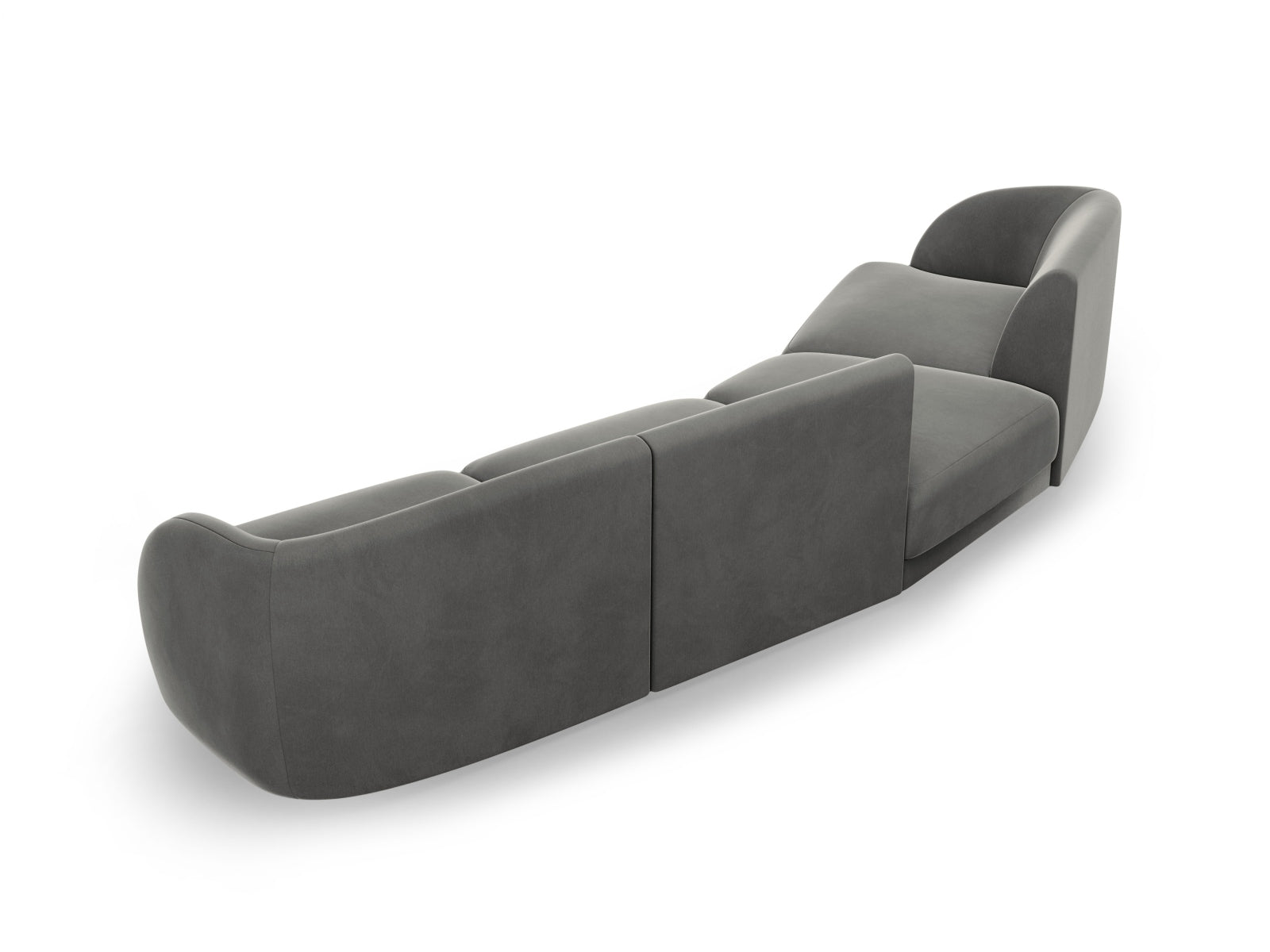Miley Velour modulares Sofa links 4 Sitzer in Light Grey präsentiert im Onlineshop von KAQTU Design AG. L-Sofa links ist von Micadoni