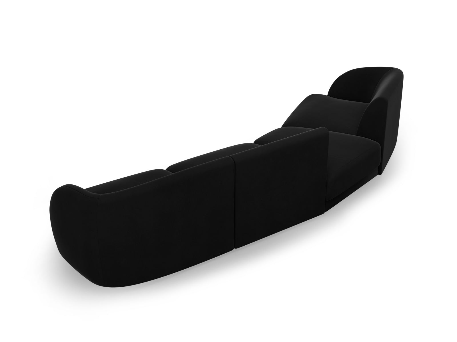 Miley Velour modulares Sofa links 4 Sitzer in Black präsentiert im Onlineshop von KAQTU Design AG. L-Sofa links ist von Micadoni