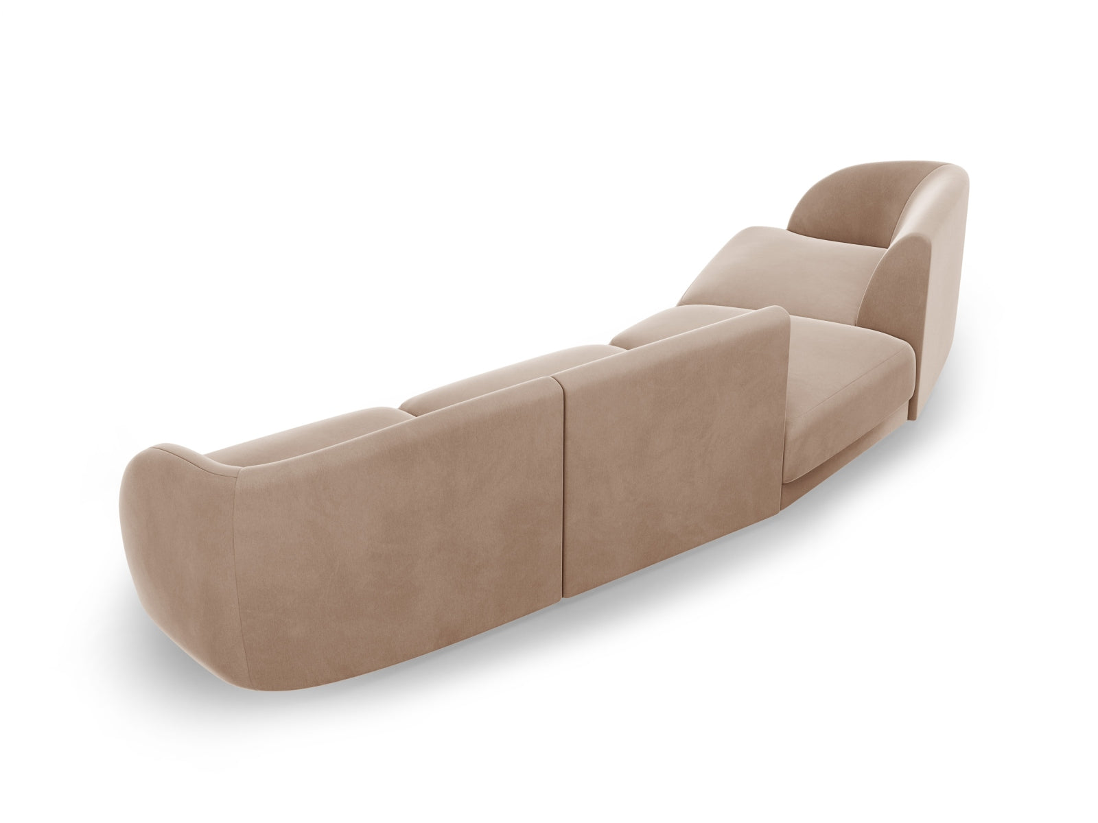 Miley Velour modulares Sofa links 4 Sitzer in Cappuccino präsentiert im Onlineshop von KAQTU Design AG. L-Sofa links ist von Micadoni
