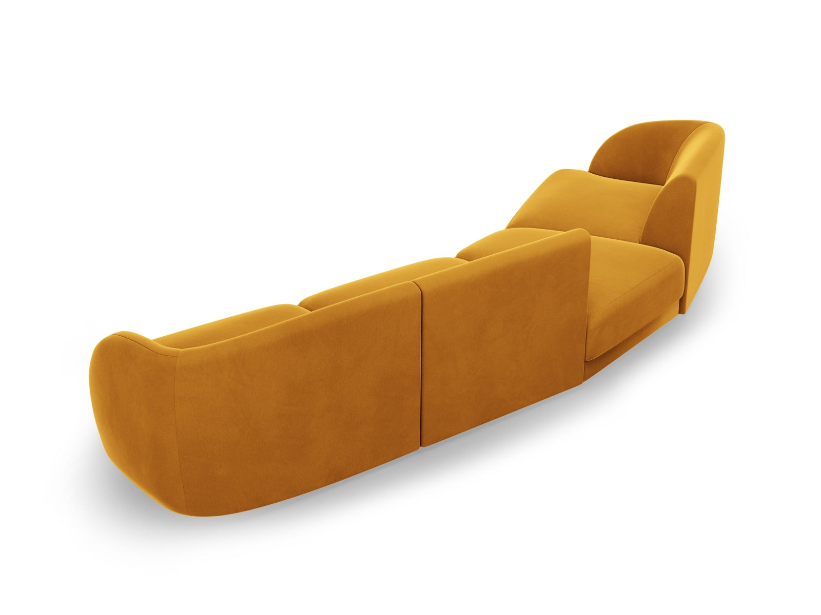 Miley Velour modulares Sofa links 4 Sitzer in Yellow präsentiert im Onlineshop von KAQTU Design AG. L-Sofa links ist von Micadoni