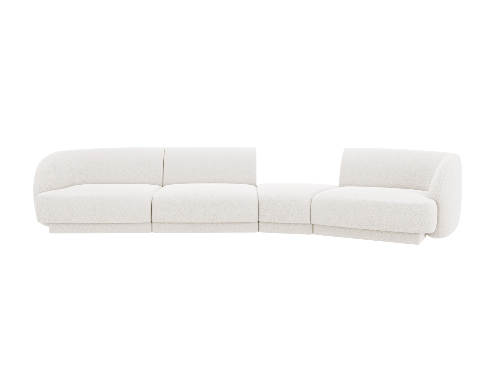 Miley Modulares Sofa rechts 4 Sitzer in White präsentiert im Onlineshop von KAQTU Design AG. L-Sofa rechts ist von Micadoni