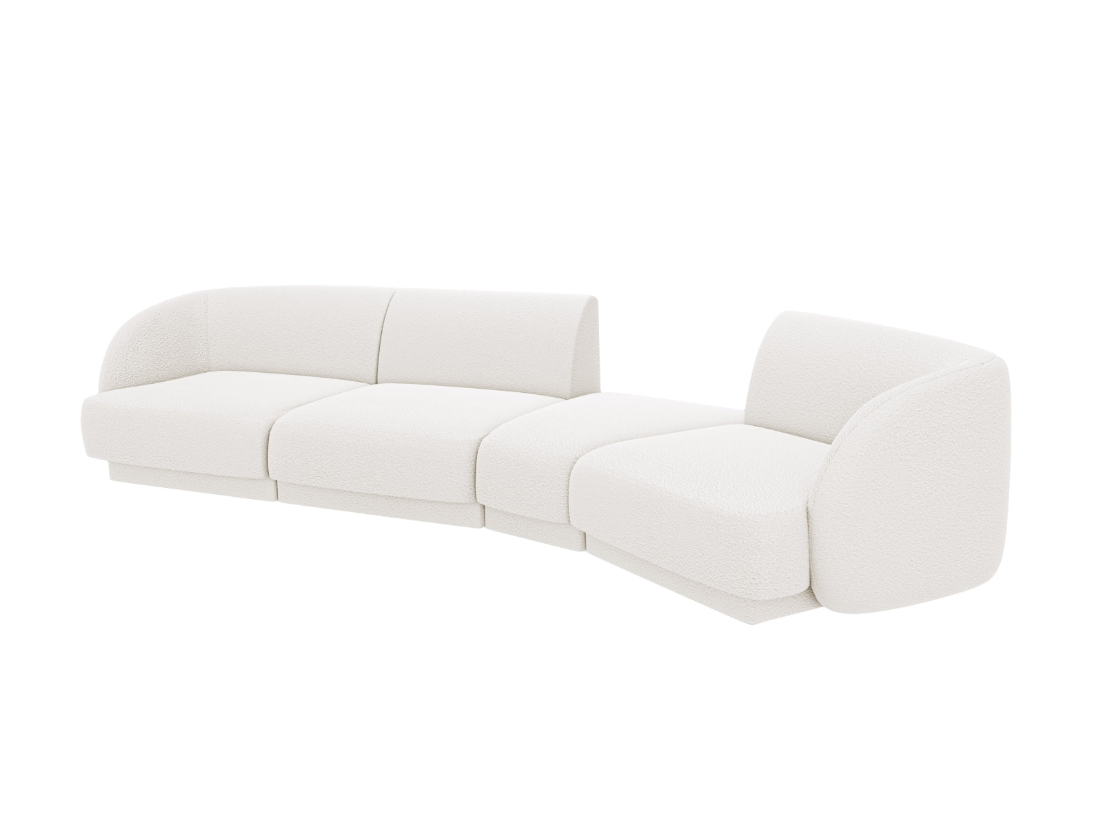 Miley Modulares Sofa rechts 4 Sitzer in White präsentiert im Onlineshop von KAQTU Design AG. L-Sofa rechts ist von Micadoni