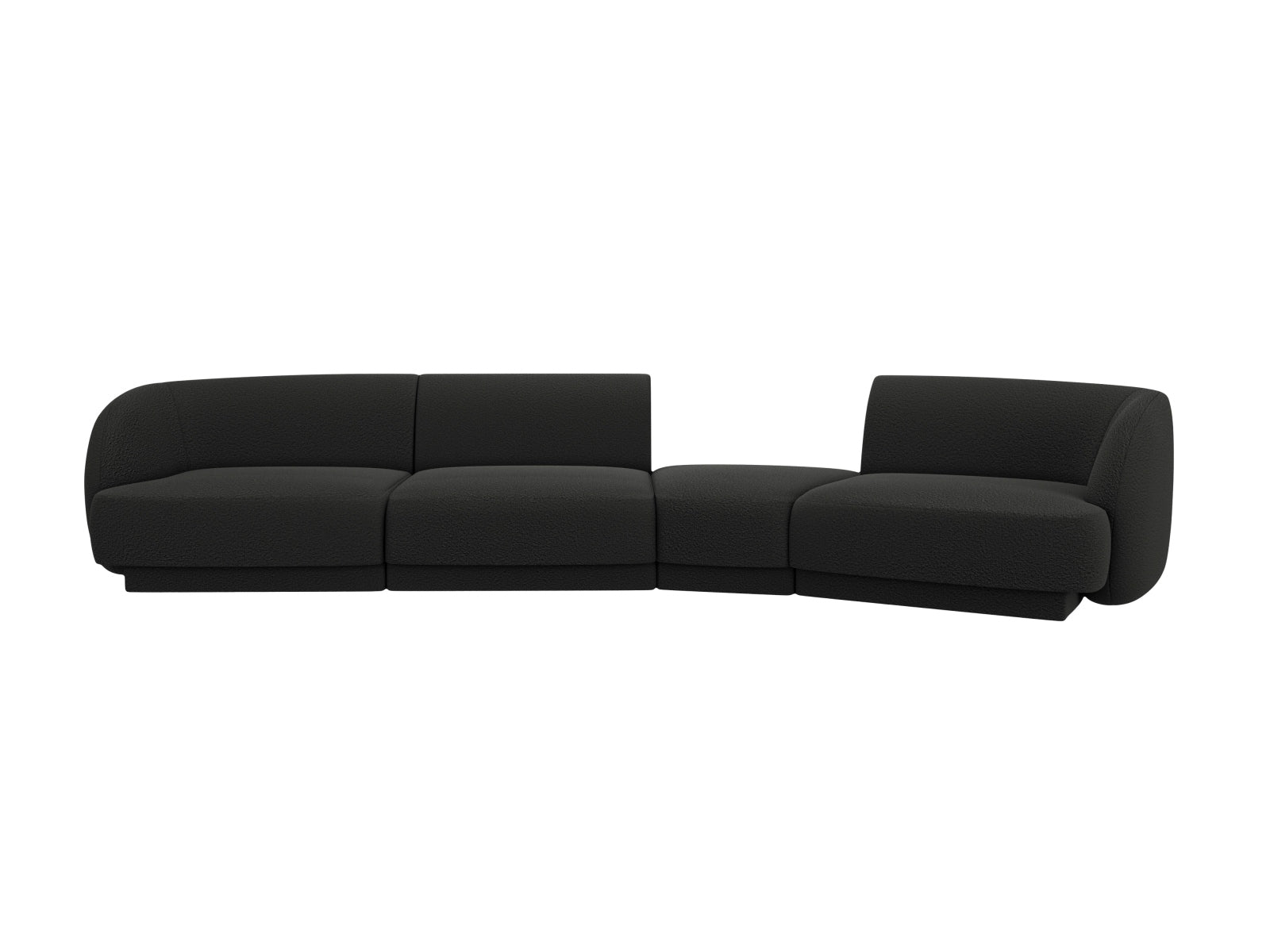 Miley Modulares Sofa rechts 4 Sitzer in Black präsentiert im Onlineshop von KAQTU Design AG. L-Sofa rechts ist von Micadoni