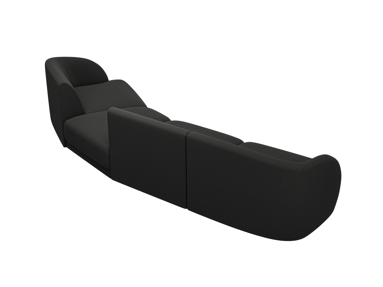 Miley Modulares Sofa rechts 4 Sitzer in Black präsentiert im Onlineshop von KAQTU Design AG. L-Sofa rechts ist von Micadoni