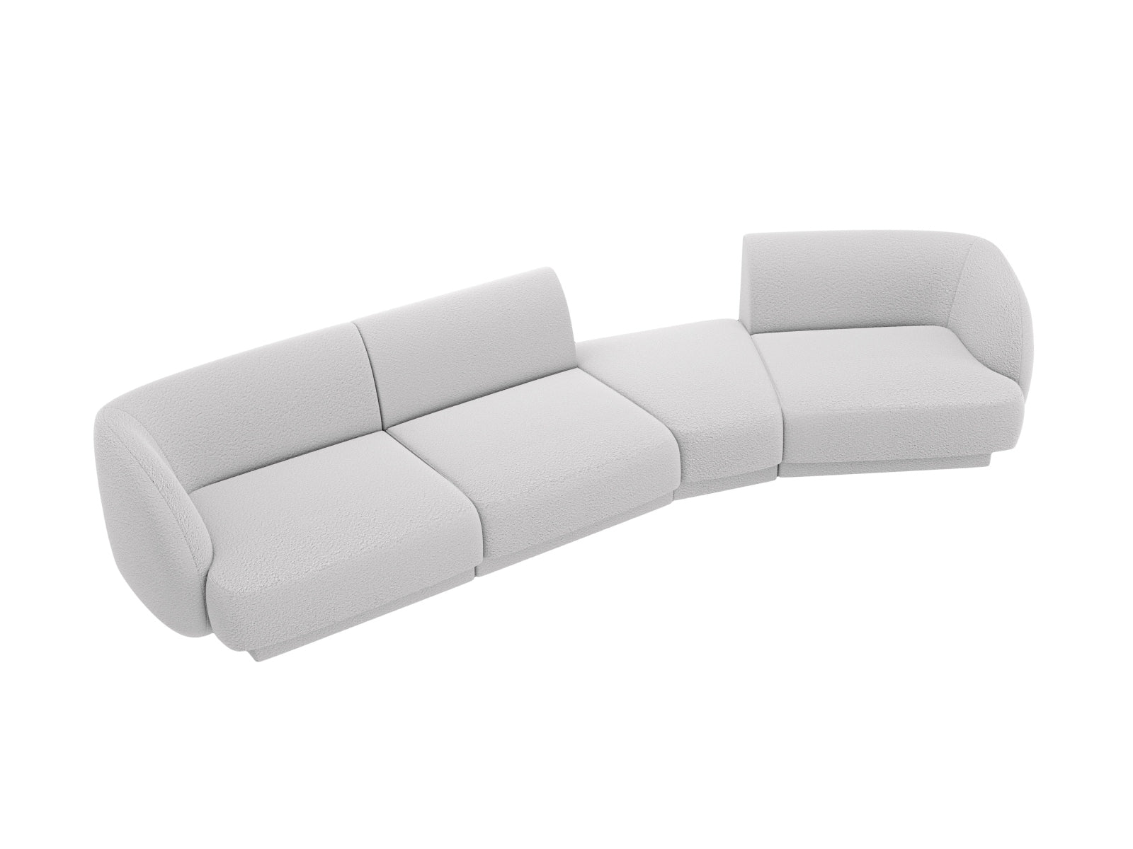 Miley Modulares Sofa rechts 4 Sitzer in Light Grey präsentiert im Onlineshop von KAQTU Design AG. L-Sofa rechts ist von Micadoni