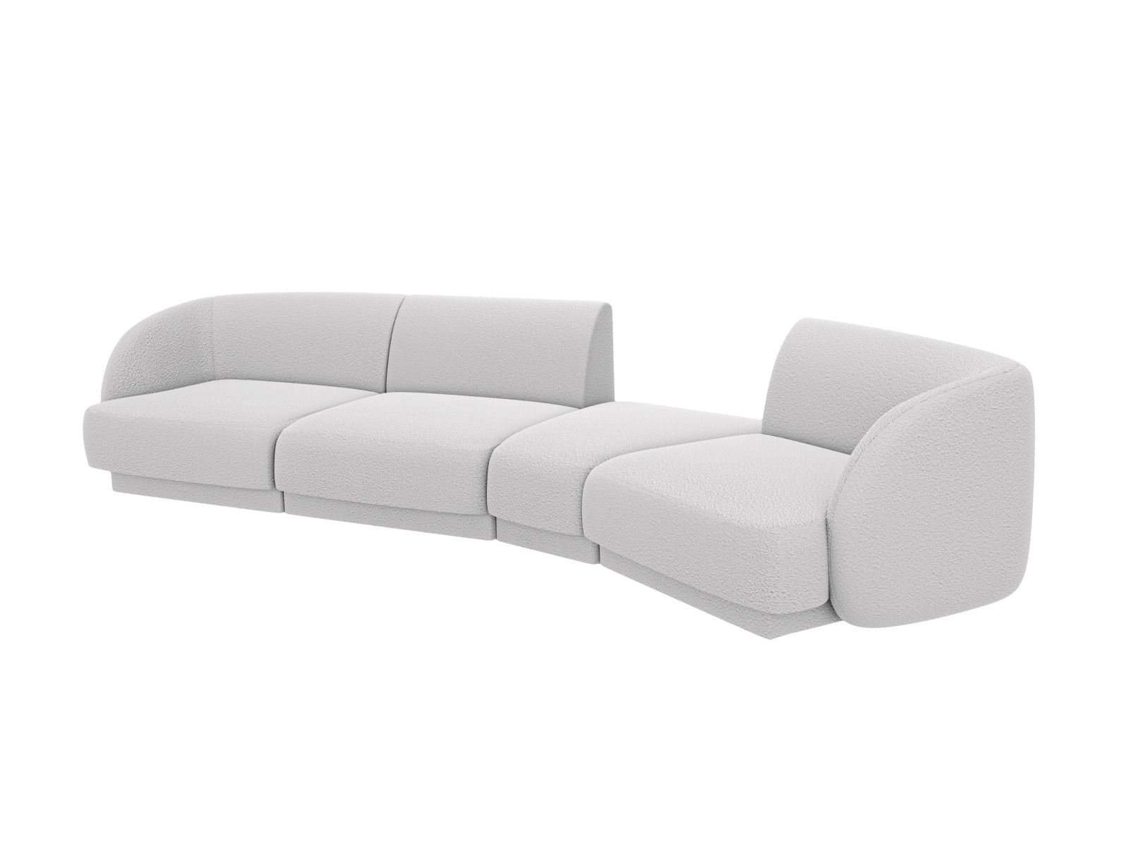 Miley Modulares Sofa rechts 4 Sitzer in Light Grey präsentiert im Onlineshop von KAQTU Design AG. L-Sofa rechts ist von Micadoni