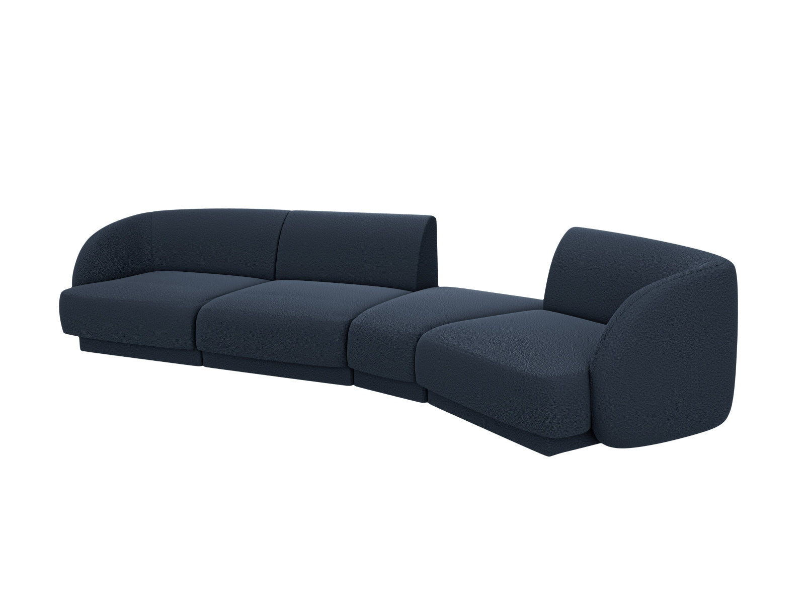Miley Modulares Sofa rechts 4 Sitzer in Dark Blue präsentiert im Onlineshop von KAQTU Design AG. L-Sofa rechts ist von Micadoni