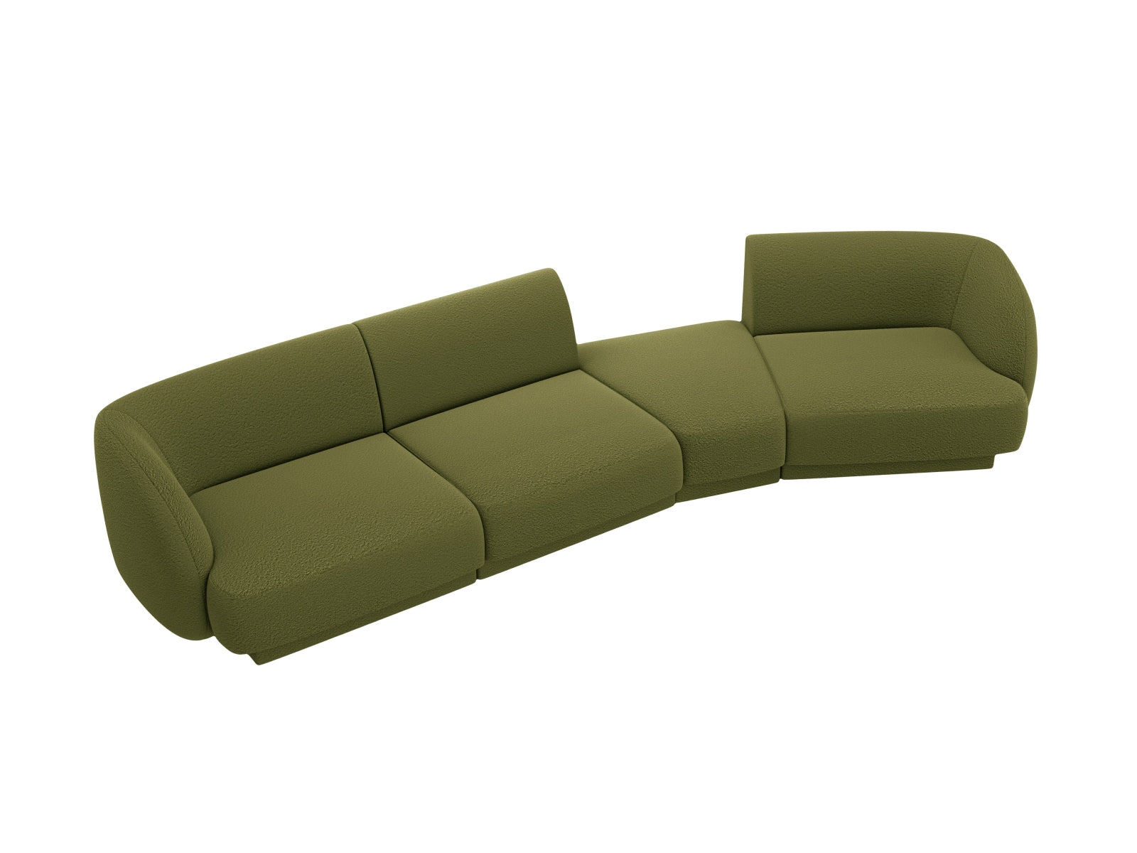 Miley Modulares Sofa rechts 4 Sitzer in Dark Olive Green präsentiert im Onlineshop von KAQTU Design AG. L-Sofa rechts ist von Micadoni