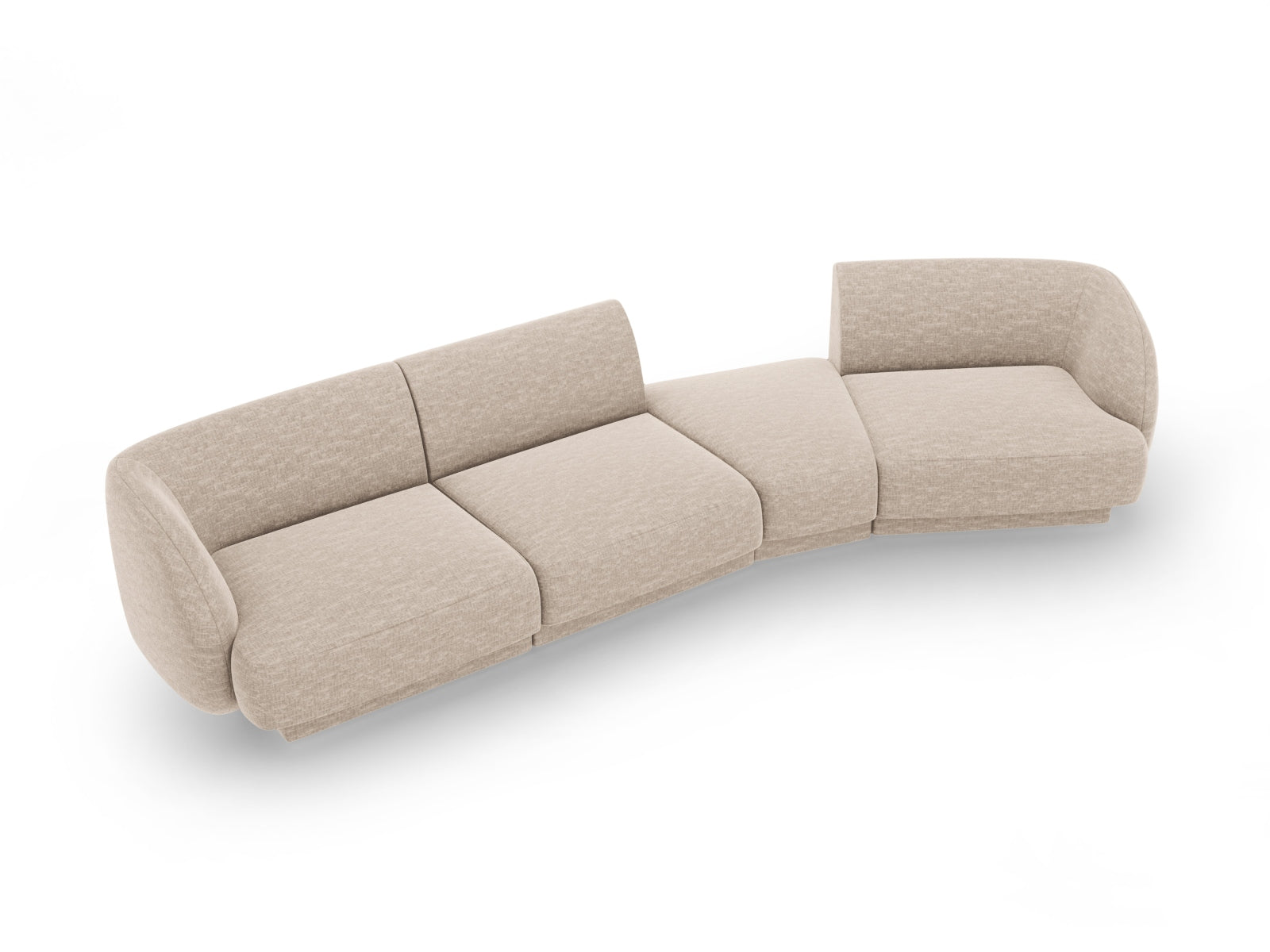 Miley Modulares Sofa rechts 4 Sitzer in Beige präsentiert im Onlineshop von KAQTU Design AG. L-Sofa rechts ist von Micadoni