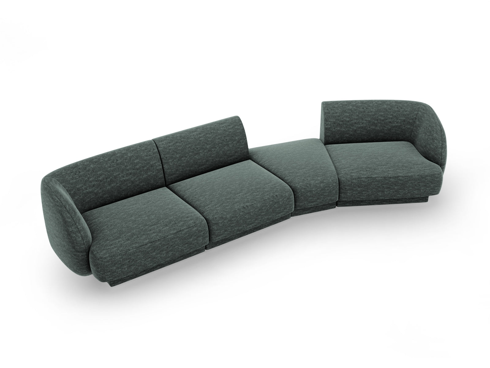 Miley Modulares Sofa rechts 4 Sitzer in Petrol präsentiert im Onlineshop von KAQTU Design AG. L-Sofa rechts ist von Micadoni