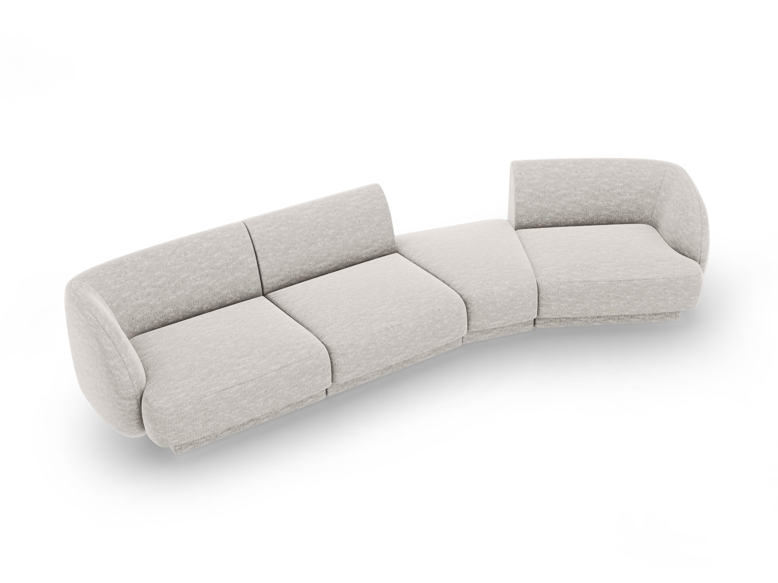 Miley Modulares Sofa rechts 4 Sitzer in Light Grey präsentiert im Onlineshop von KAQTU Design AG. L-Sofa rechts ist von Micadoni