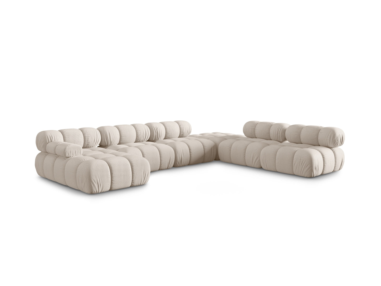 Elegantes Bellis Ecksofa in Light Beige, 7-Sitzer, 282 cm, ideal für moderne Wohnräume, präsentiert von Micadoni.