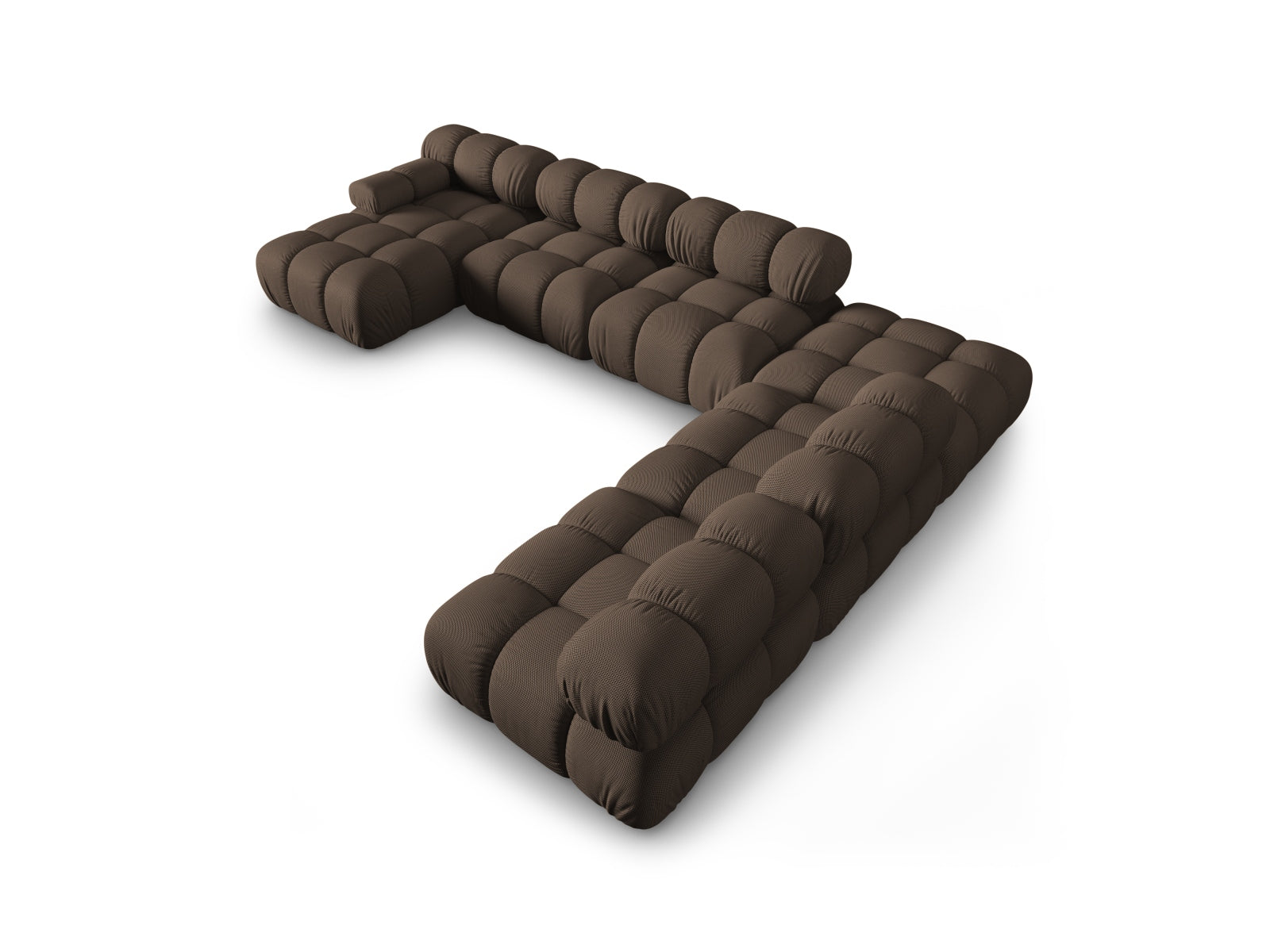 Bellis Modulares Panoramic Ecksofa rechts 7 Sitzer 282cm in Brown präsentiert im Onlineshop von KAQTU Design AG. Ecksofa rechts ist von Micadoni