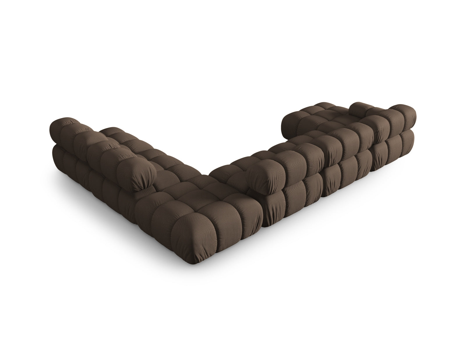 Elegantes, modulares Ecksofa Bellis in Braun, 7-Sitzer, 282 cm, ideal für stilvolle Wohnräume und entspannte Stunden.