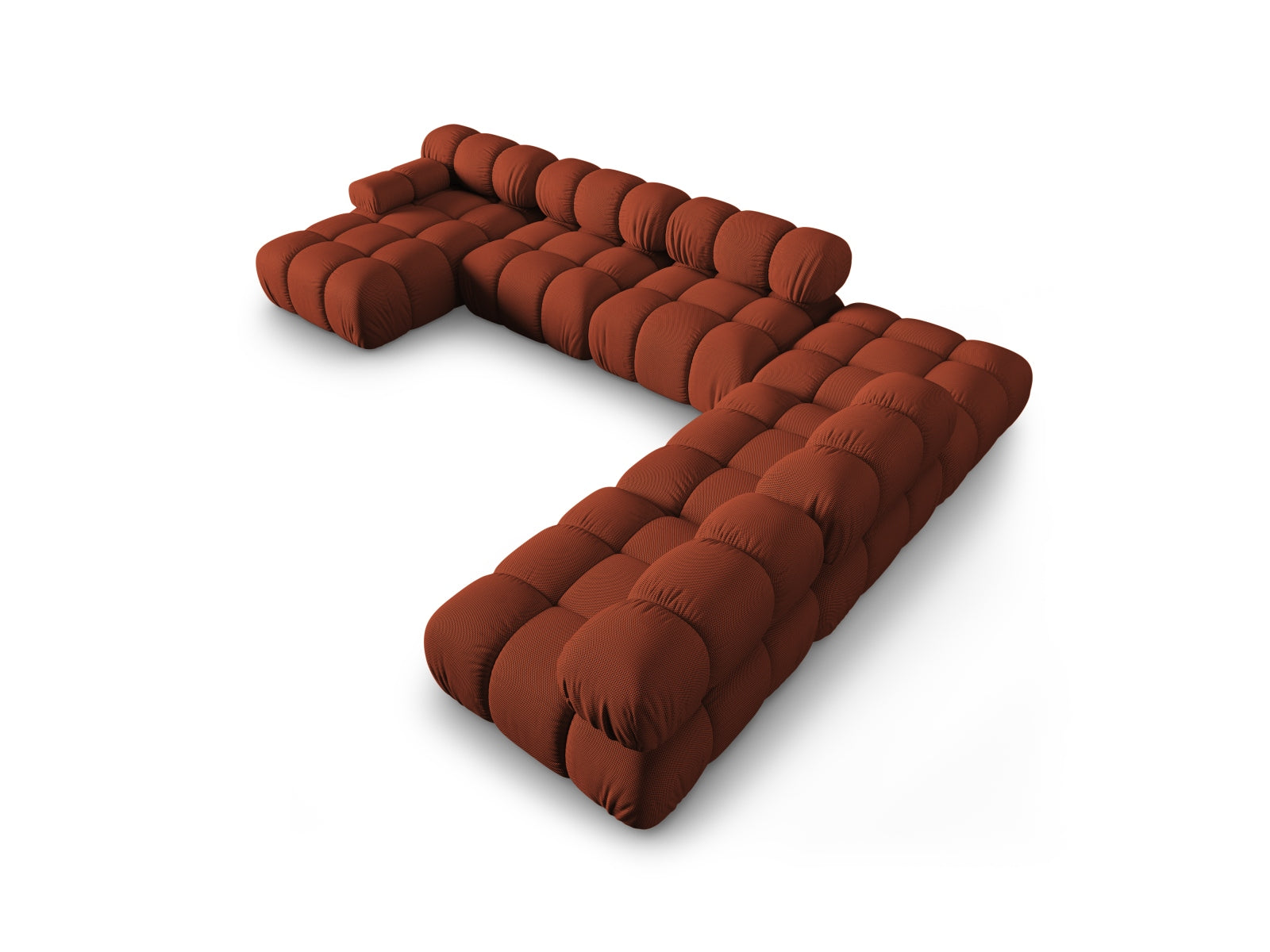 Bellis Modulares Panoramic Ecksofa rechts 7 Sitzer 282cm in Brick präsentiert im Onlineshop von KAQTU Design AG. Ecksofa rechts ist von Micadoni