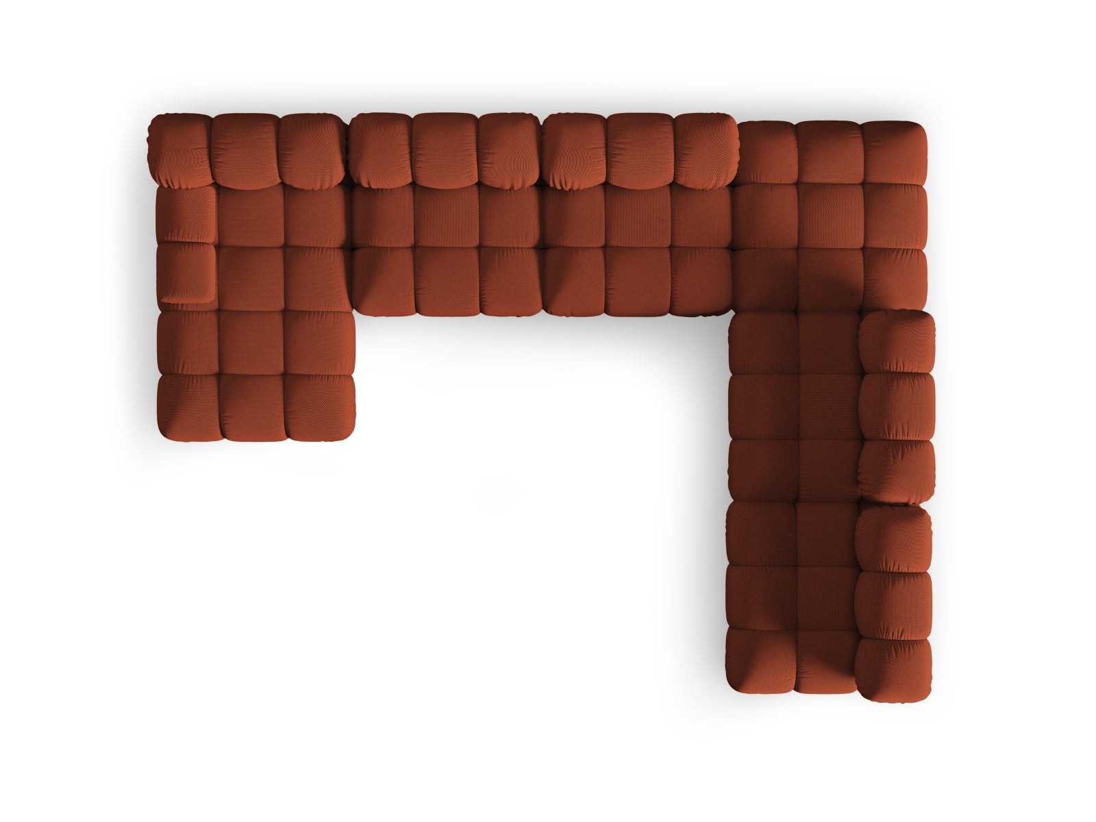 Modulares Ecksofa Bellis in Brick-Sonic, 7 Sitzer, 282 cm, perfekt für gemütliche Wohnzimmer und moderne Einrichtung, erhältlich bei Micadoni.