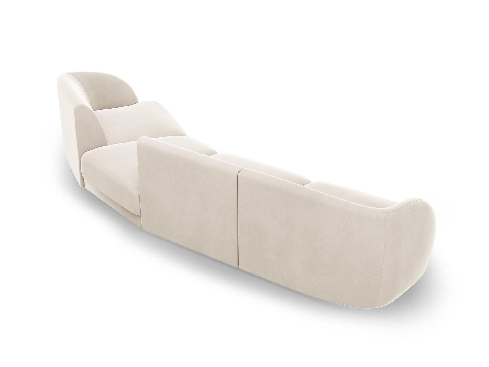 Miley Velour modulares Sofa rechts 4 Sitzer in Light Beige präsentiert im Onlineshop von KAQTU Design AG. L-Sofa rechts ist von Micadoni