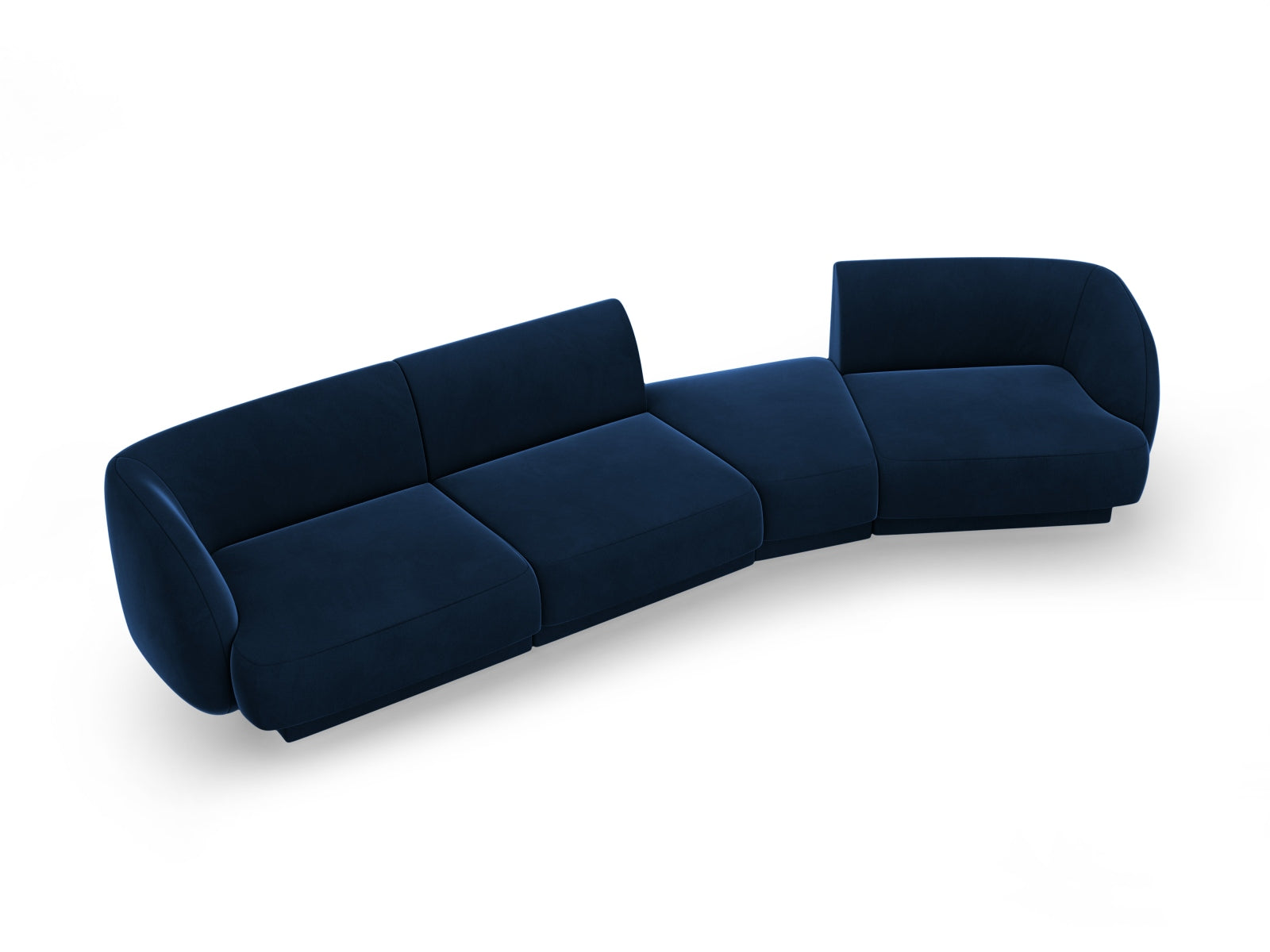 Miley Velour modulares Sofa rechts 4 Sitzer in Royal Blue präsentiert im Onlineshop von KAQTU Design AG. L-Sofa rechts ist von Micadoni