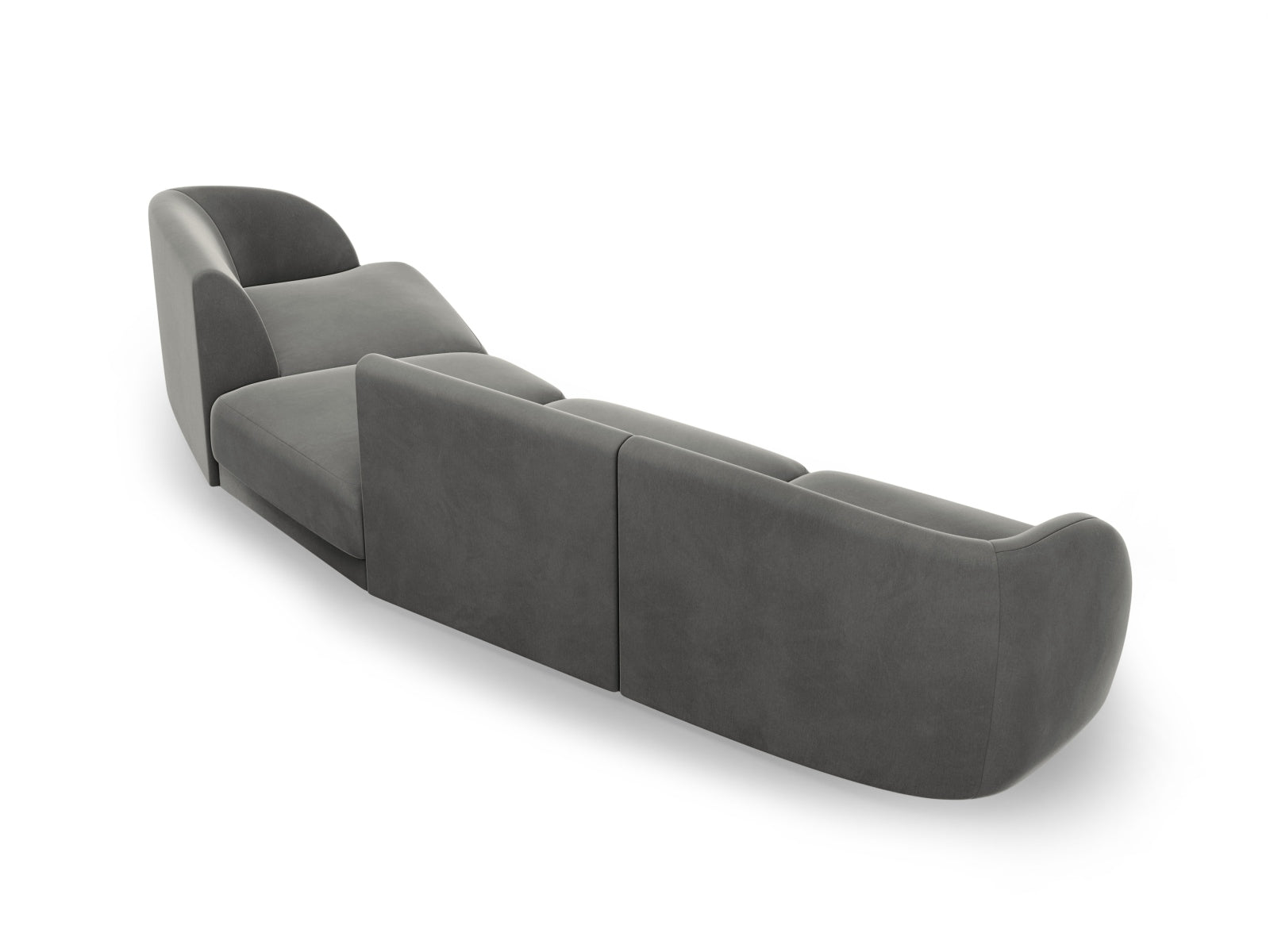 Miley Velour modulares Sofa rechts 4 Sitzer in Light Grey präsentiert im Onlineshop von KAQTU Design AG. L-Sofa rechts ist von Micadoni