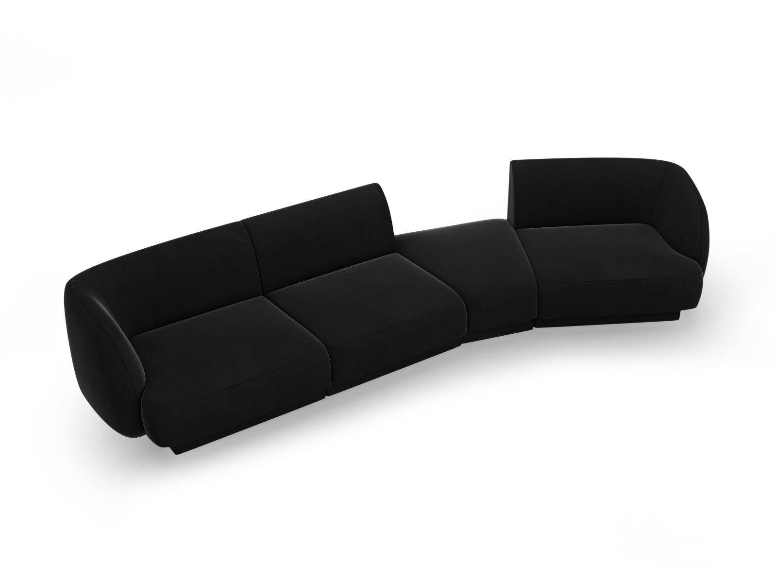 Miley Velour modulares Sofa rechts 4 Sitzer in Black präsentiert im Onlineshop von KAQTU Design AG. L-Sofa rechts ist von Micadoni