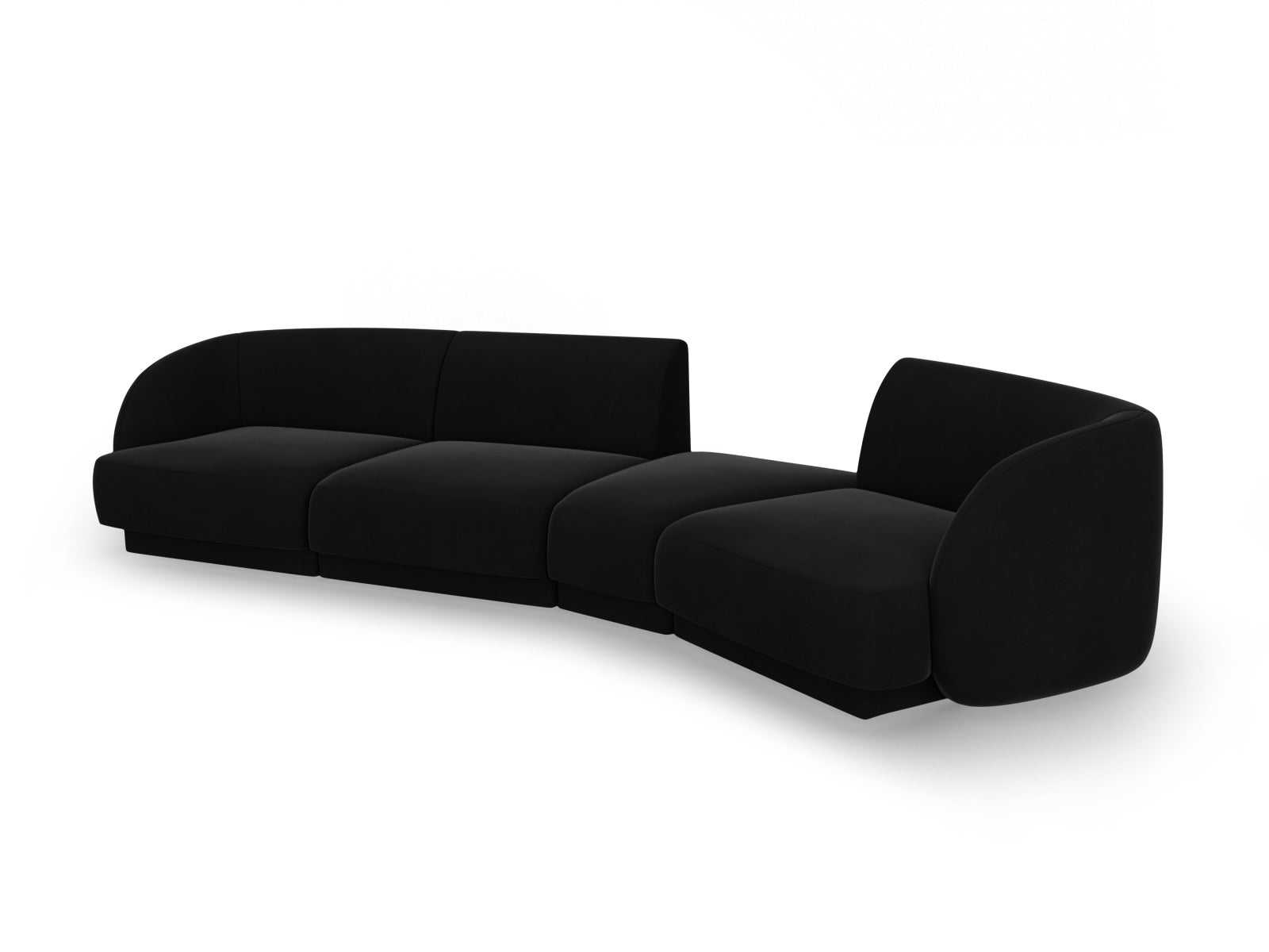 Miley Velour modulares Sofa rechts 4 Sitzer in Black präsentiert im Onlineshop von KAQTU Design AG. L-Sofa rechts ist von Micadoni