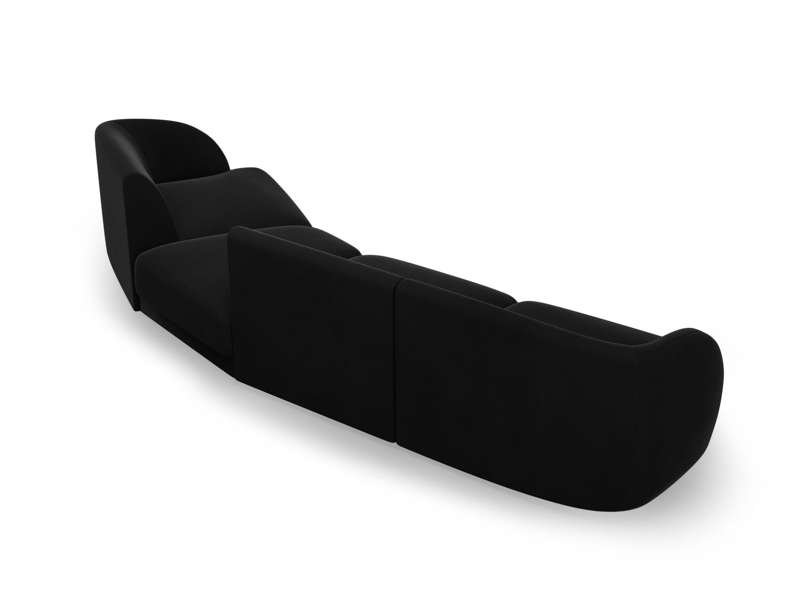 Miley Velour modulares Sofa rechts 4 Sitzer in Black präsentiert im Onlineshop von KAQTU Design AG. L-Sofa rechts ist von Micadoni