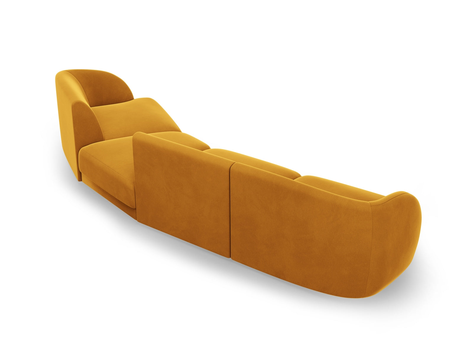 Miley Velour modulares Sofa rechts 4 Sitzer in Yellow präsentiert im Onlineshop von KAQTU Design AG. L-Sofa rechts ist von Micadoni