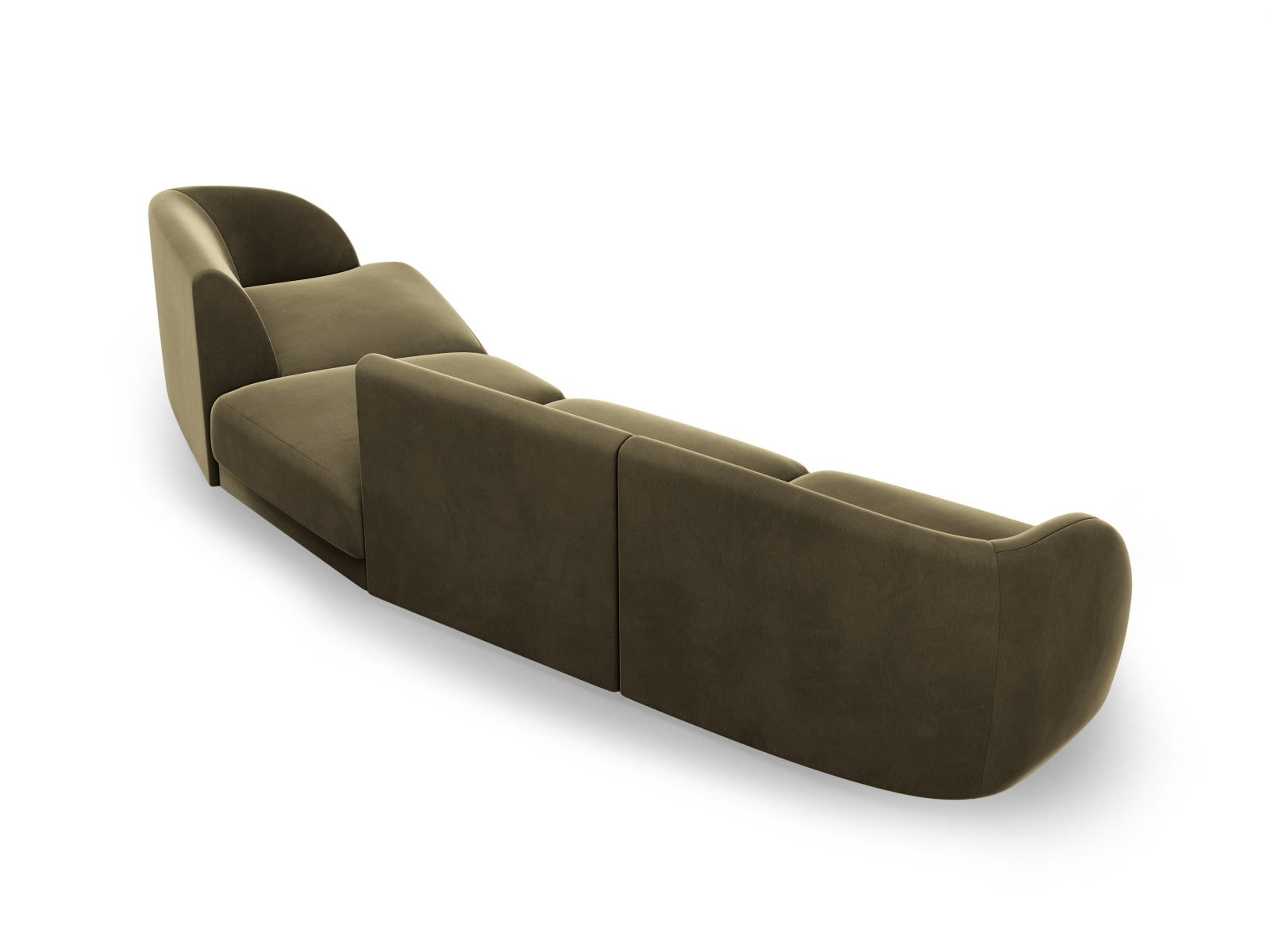 Miley Velour modulares Sofa rechts 4 Sitzer in Green präsentiert im Onlineshop von KAQTU Design AG. L-Sofa rechts ist von Micadoni