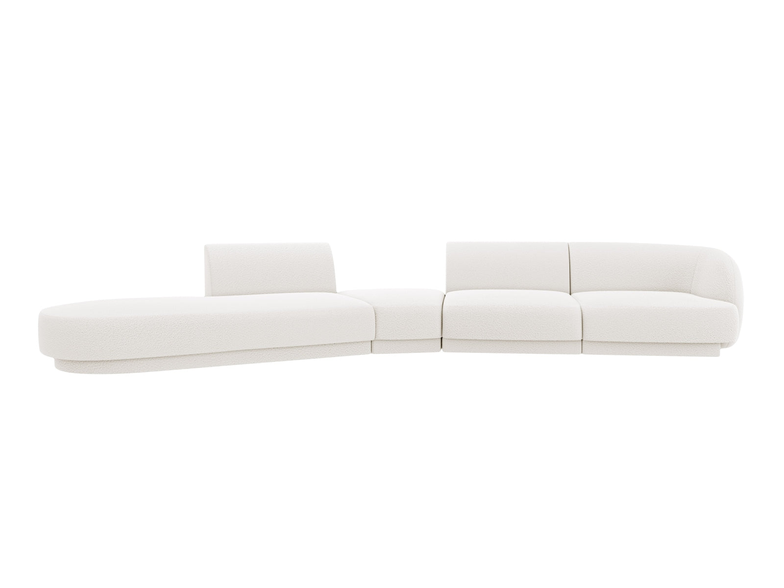 Miley Modulares Sofa links 5 Sitzer in White präsentiert im Onlineshop von KAQTU Design AG. L-Sofa links ist von Micadoni
