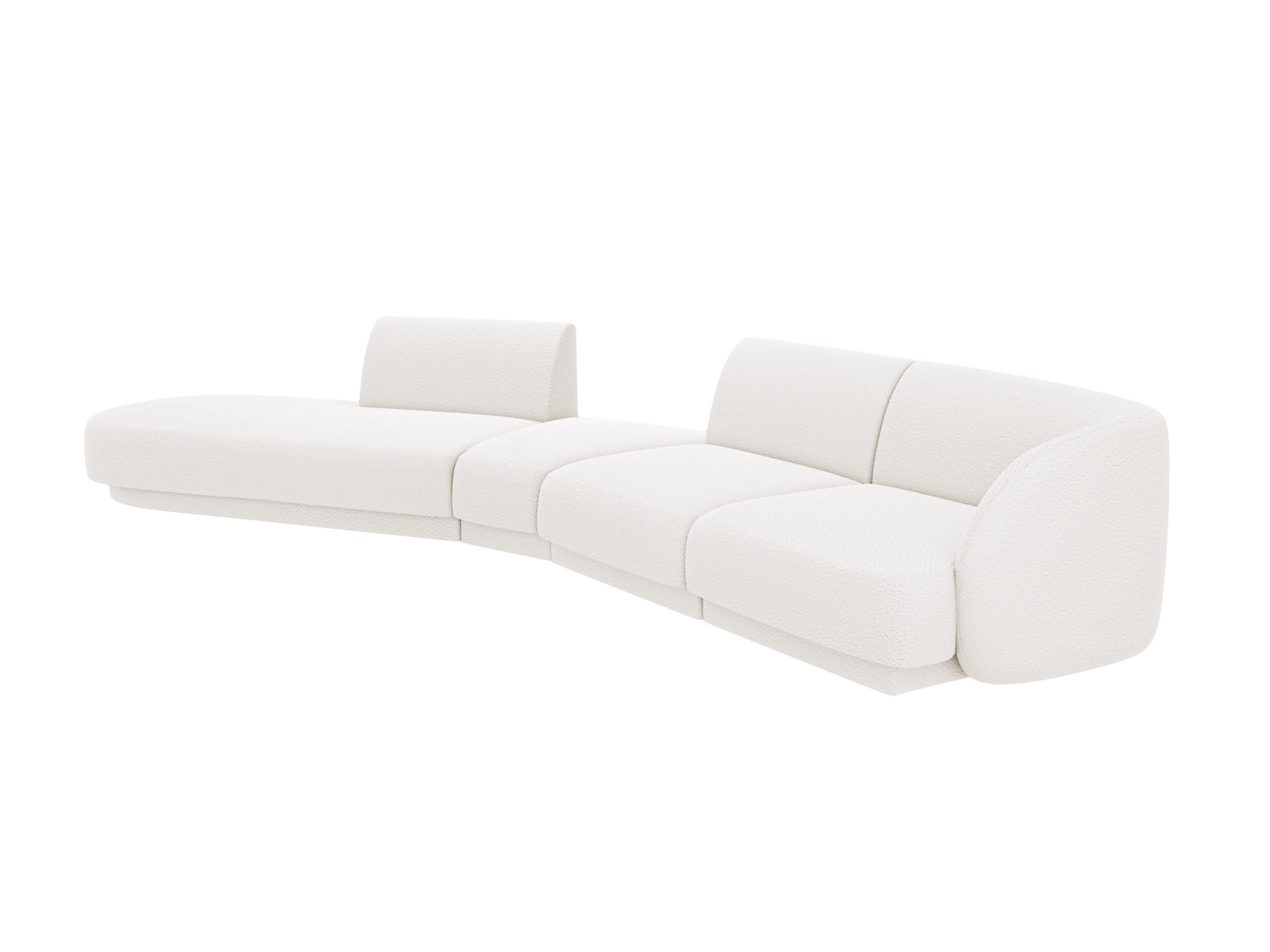 Miley Modulares Sofa links 5 Sitzer in White präsentiert im Onlineshop von KAQTU Design AG. L-Sofa links ist von Micadoni