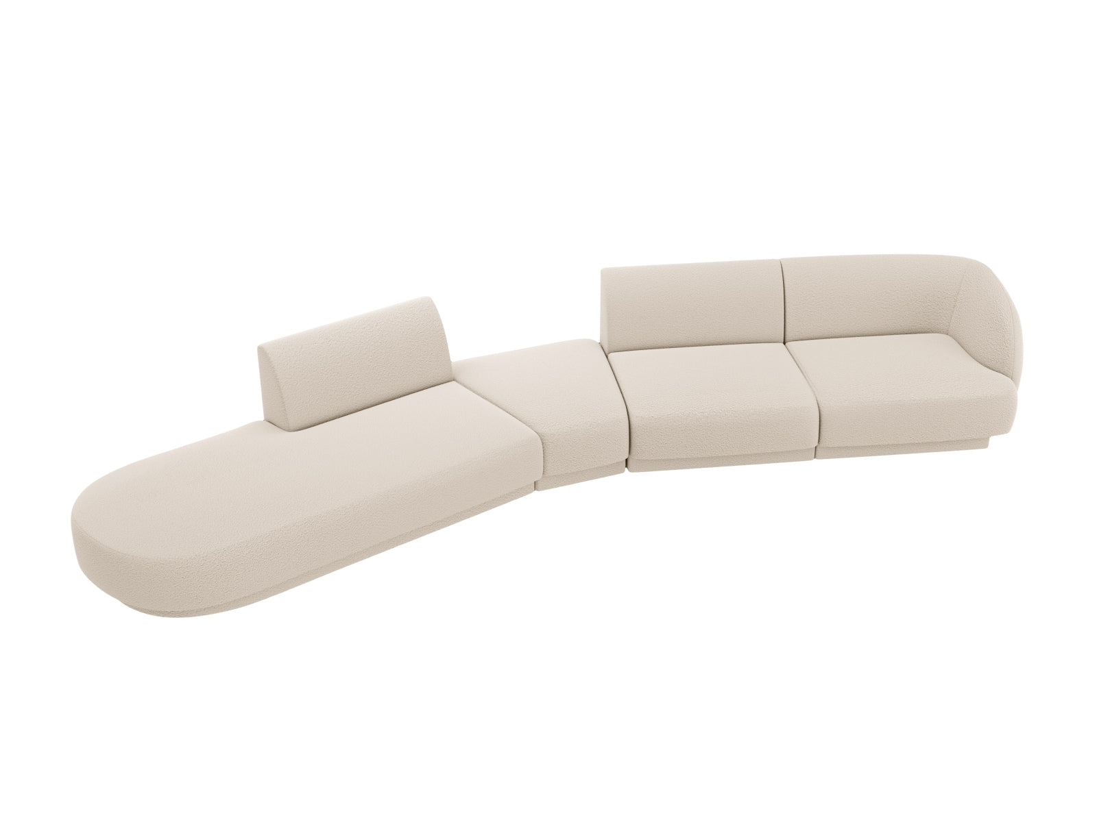 Miley Modulares Sofa links 5 Sitzer in Beige präsentiert im Onlineshop von KAQTU Design AG. L-Sofa links ist von Micadoni