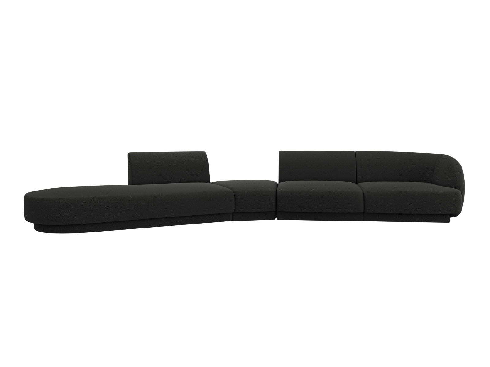 Miley Modulares Sofa links 5 Sitzer in Black präsentiert im Onlineshop von KAQTU Design AG. L-Sofa links ist von Micadoni