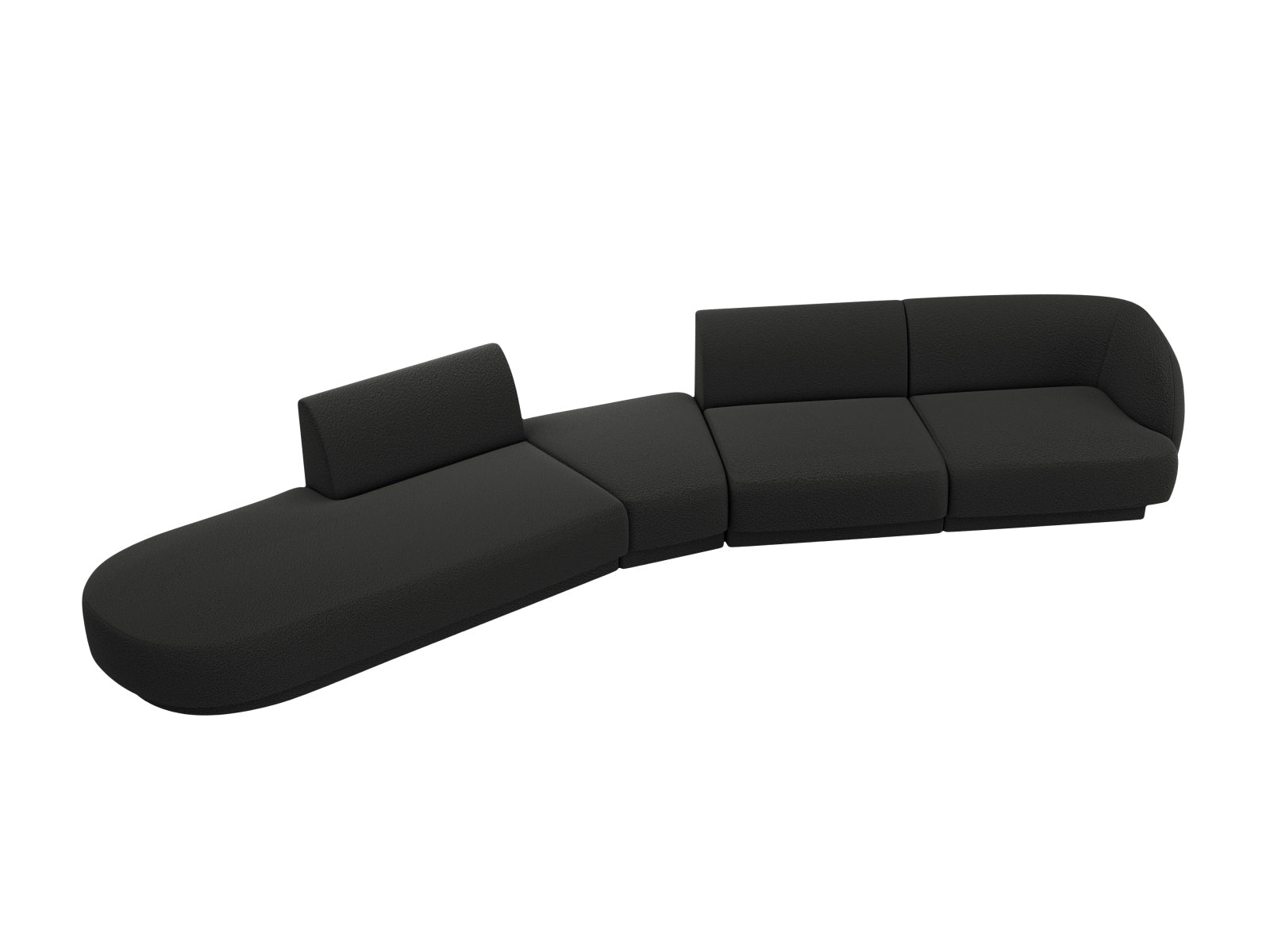 Miley Modulares Sofa links 5 Sitzer in Black präsentiert im Onlineshop von KAQTU Design AG. L-Sofa links ist von Micadoni