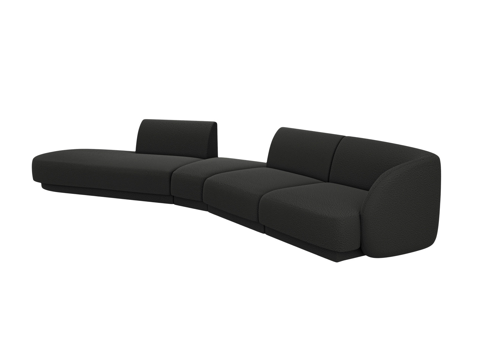 Miley Modulares Sofa links 5 Sitzer in Black präsentiert im Onlineshop von KAQTU Design AG. L-Sofa links ist von Micadoni