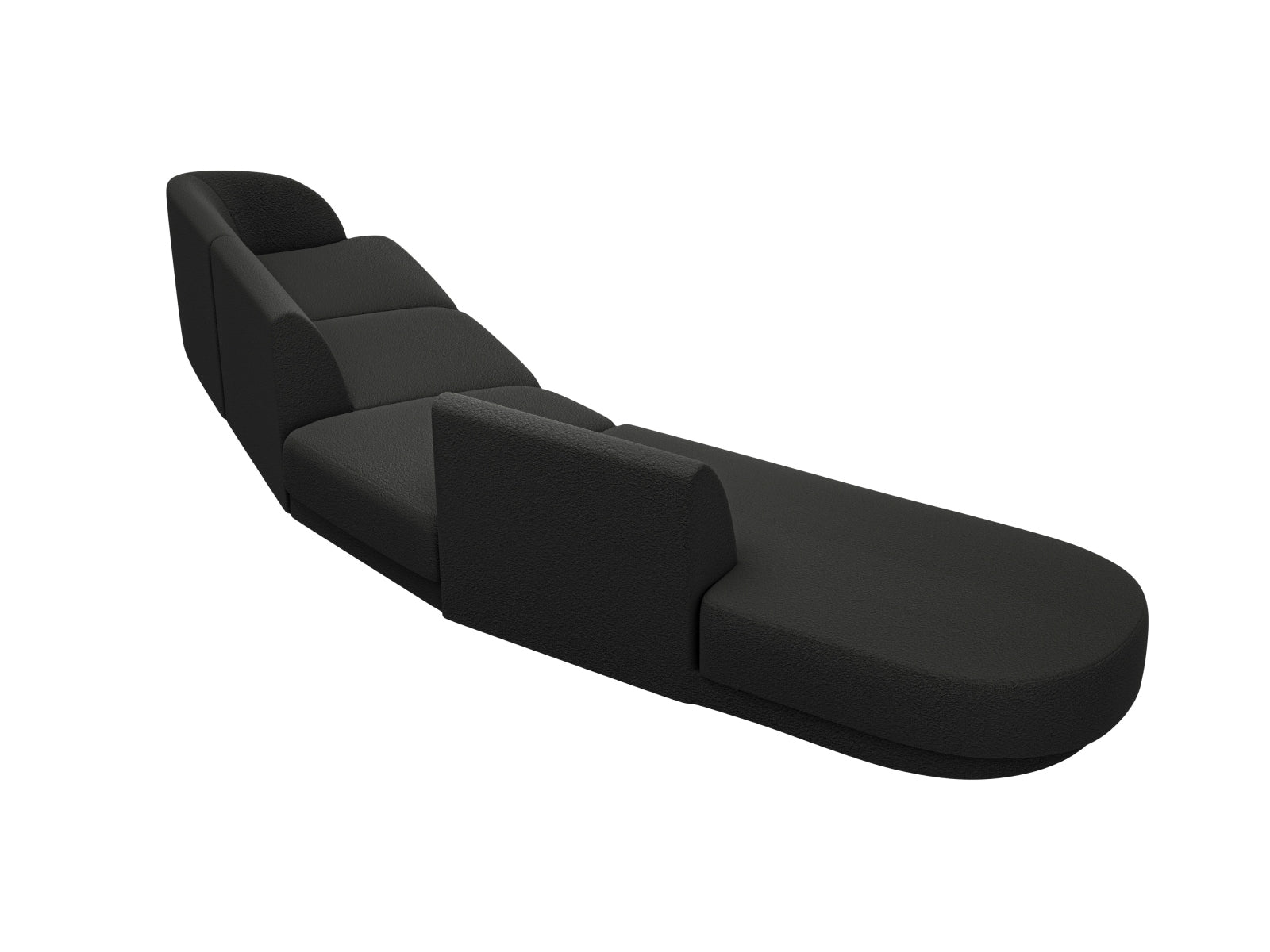 Miley Modulares Sofa links 5 Sitzer in Black präsentiert im Onlineshop von KAQTU Design AG. L-Sofa links ist von Micadoni