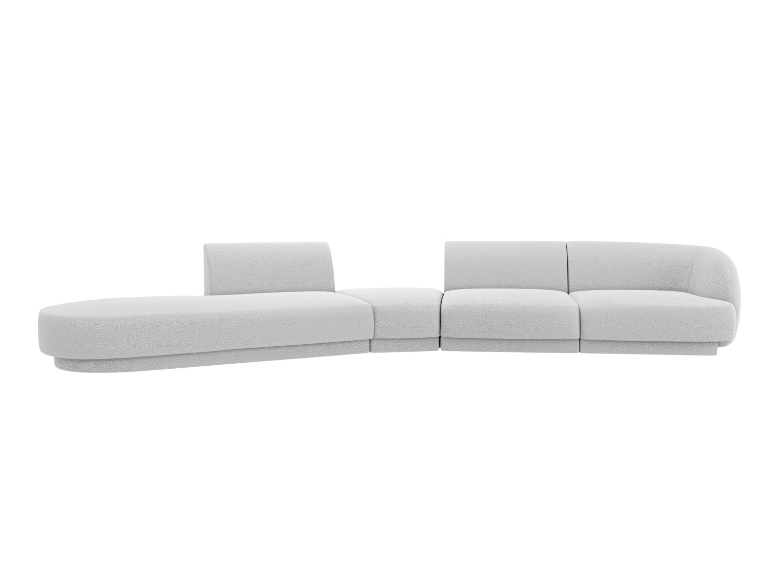 Miley Modulares Sofa links 5 Sitzer in Light Grey präsentiert im Onlineshop von KAQTU Design AG. L-Sofa links ist von Micadoni