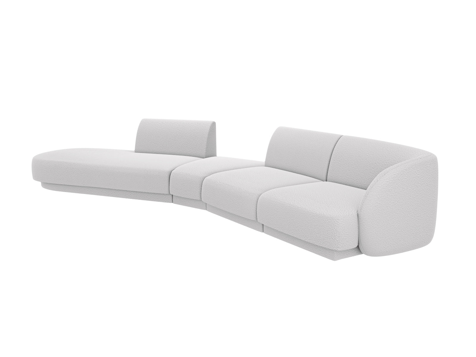 Miley Modulares Sofa links 5 Sitzer in Light Grey präsentiert im Onlineshop von KAQTU Design AG. L-Sofa links ist von Micadoni