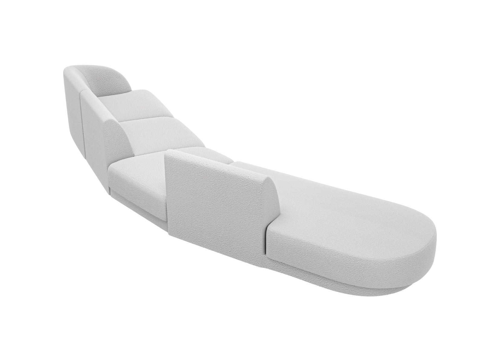 Miley Modulares Sofa links 5 Sitzer in Light Grey präsentiert im Onlineshop von KAQTU Design AG. L-Sofa links ist von Micadoni