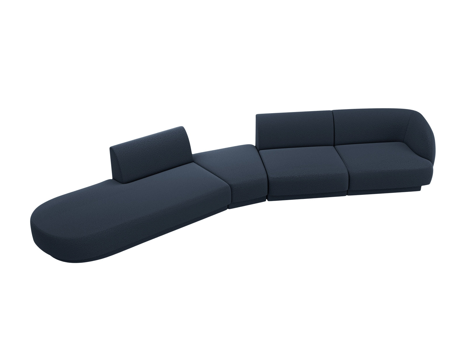 Miley Modulares Sofa links 5 Sitzer in Dark Blue präsentiert im Onlineshop von KAQTU Design AG. L-Sofa links ist von Micadoni