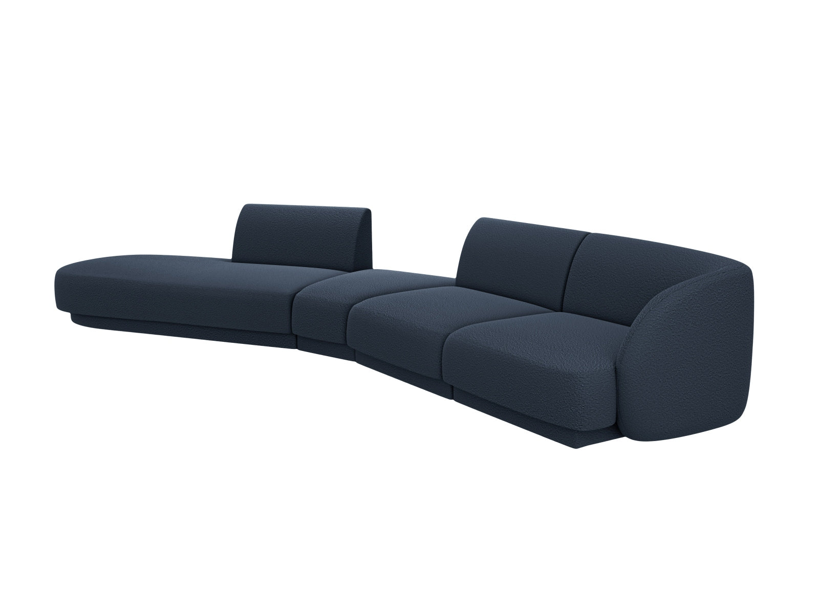Miley Modulares Sofa links 5 Sitzer in Dark Blue präsentiert im Onlineshop von KAQTU Design AG. L-Sofa links ist von Micadoni