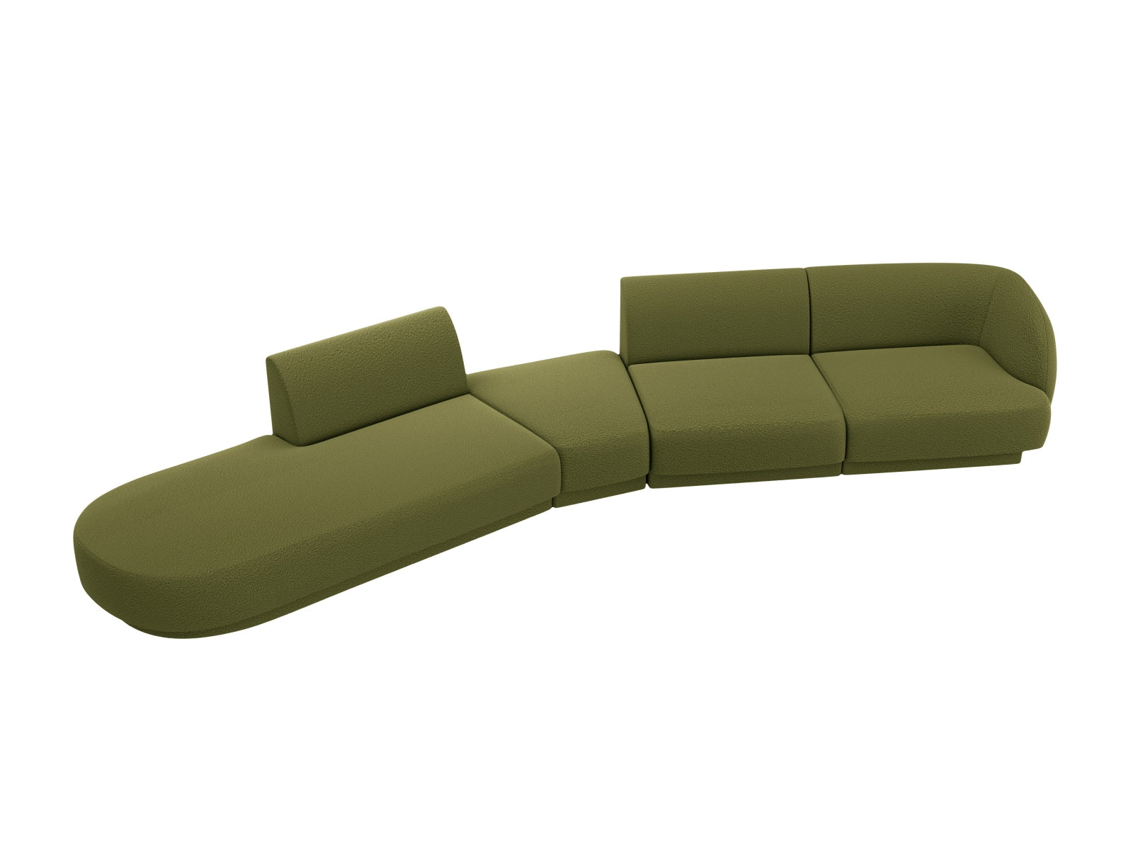 Miley Modulares Sofa links 5 Sitzer in Dark Olive Green präsentiert im Onlineshop von KAQTU Design AG. L-Sofa links ist von Micadoni
