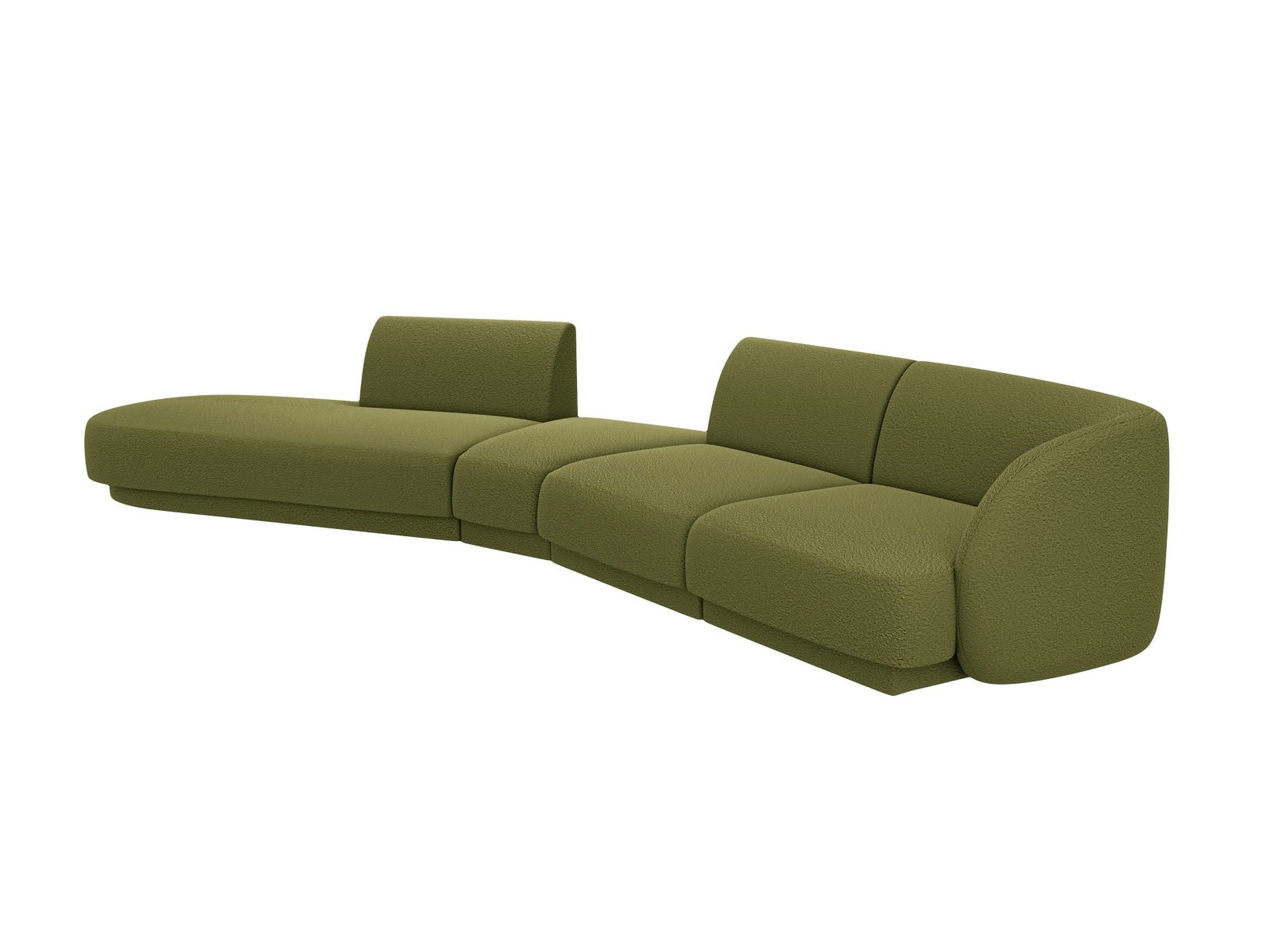 Miley Modulares Sofa links 5 Sitzer in Dark Olive Green präsentiert im Onlineshop von KAQTU Design AG. L-Sofa links ist von Micadoni
