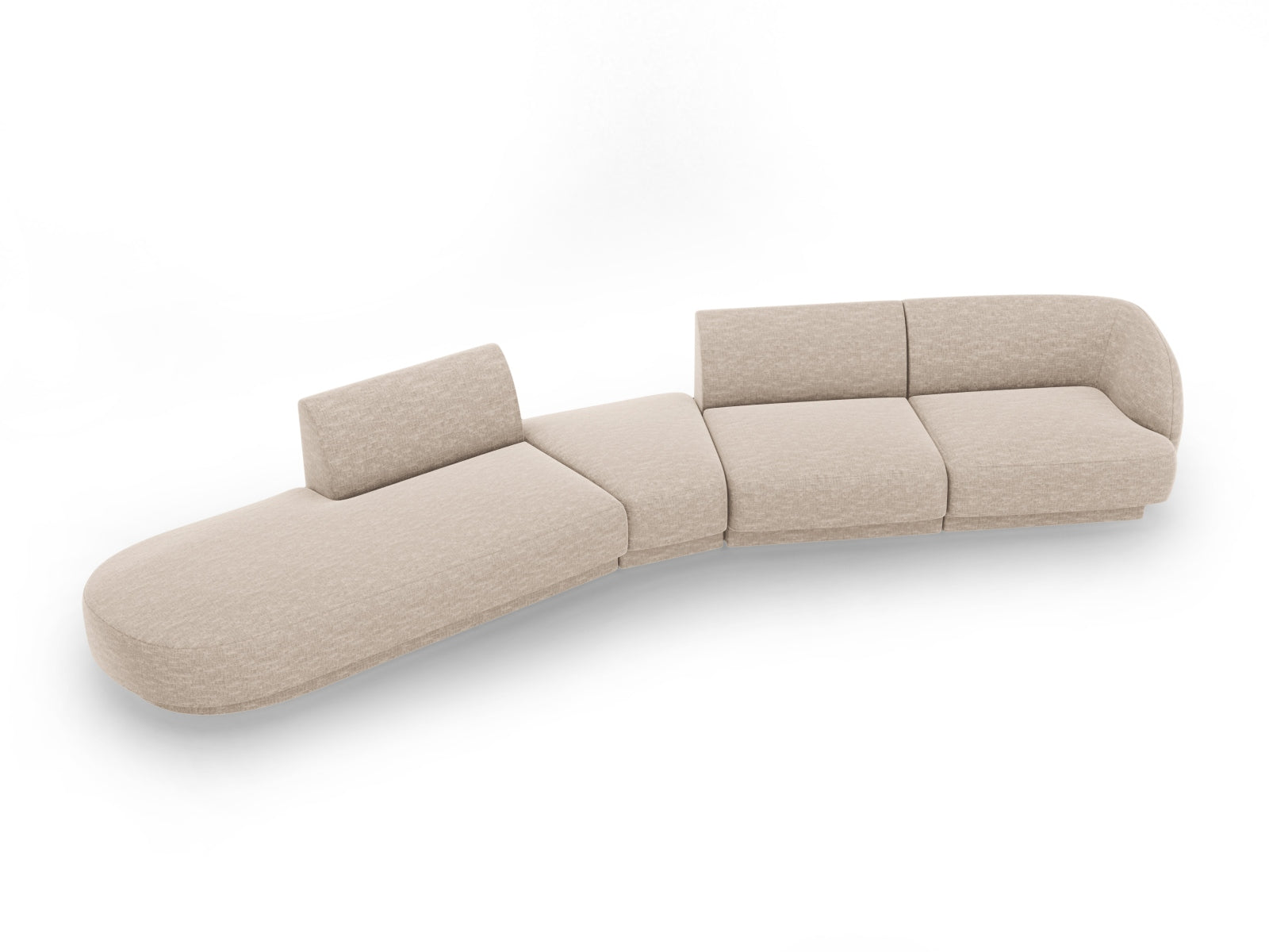 Miley Modulares Sofa links 5 Sitzer in Beige präsentiert im Onlineshop von KAQTU Design AG. L-Sofa links ist von Micadoni