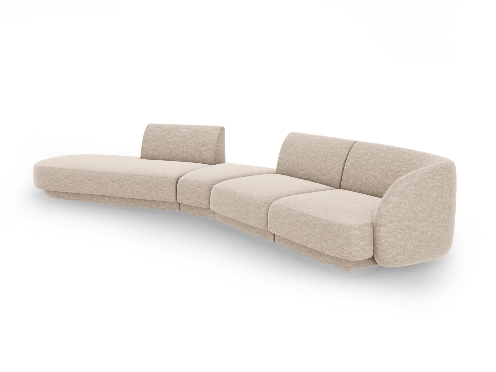 Miley Modulares Sofa links 5 Sitzer in Beige präsentiert im Onlineshop von KAQTU Design AG. L-Sofa links ist von Micadoni
