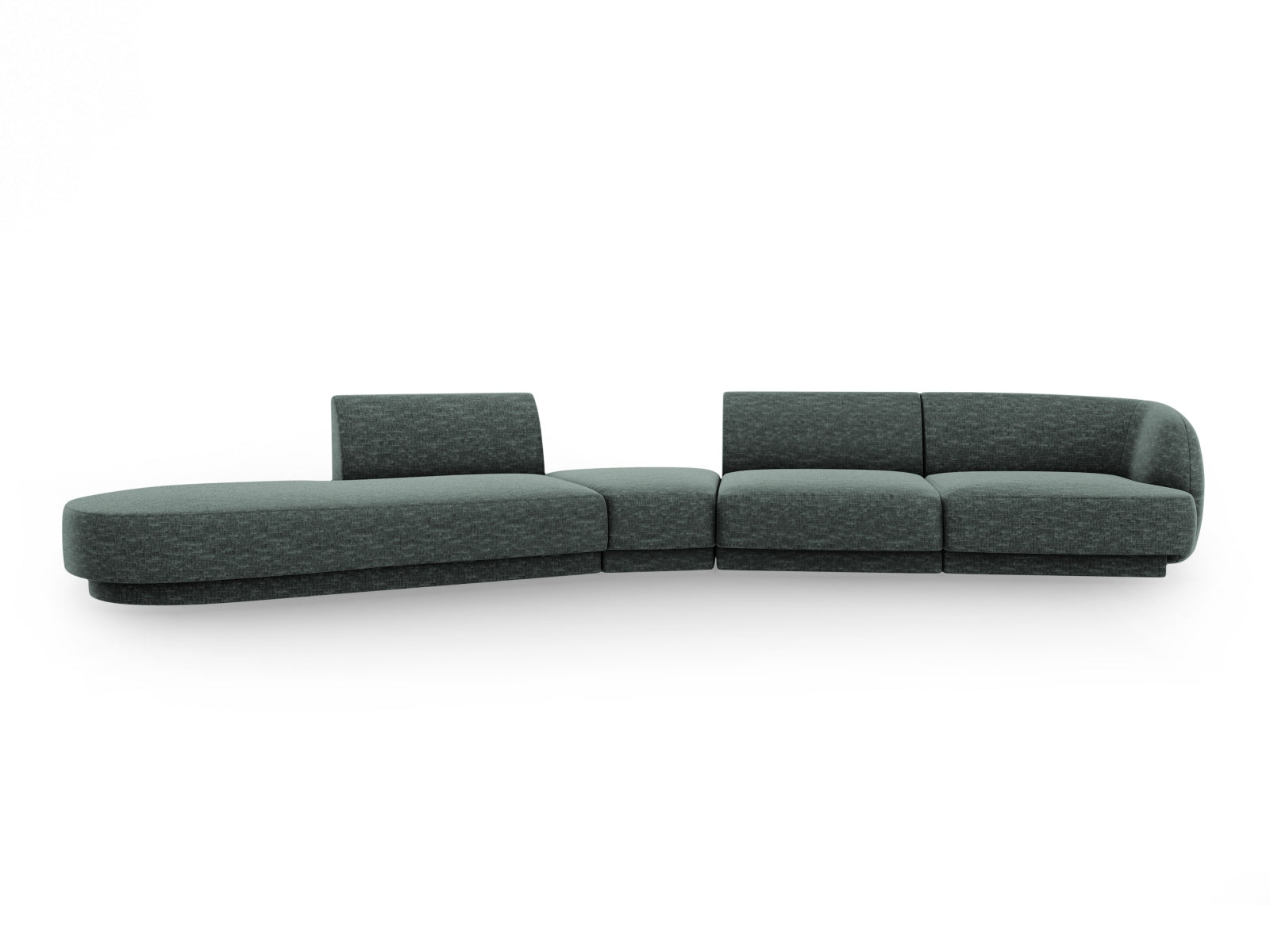 Miley Modulares Sofa links 5 Sitzer in Petrol präsentiert im Onlineshop von KAQTU Design AG. L-Sofa links ist von Micadoni