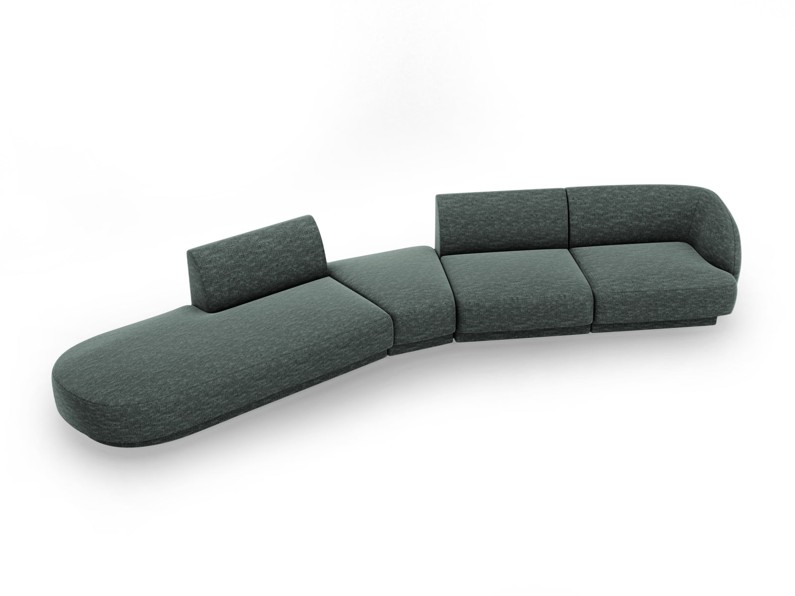 Miley Modulares Sofa links 5 Sitzer in Petrol präsentiert im Onlineshop von KAQTU Design AG. L-Sofa links ist von Micadoni