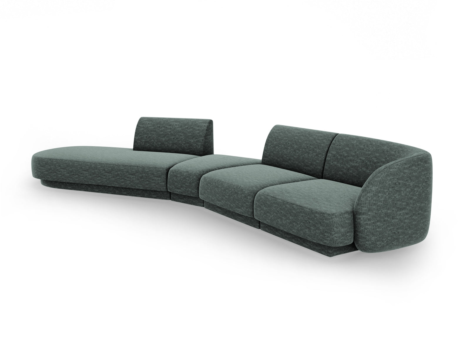 Miley Modulares Sofa links 5 Sitzer in Petrol präsentiert im Onlineshop von KAQTU Design AG. L-Sofa links ist von Micadoni